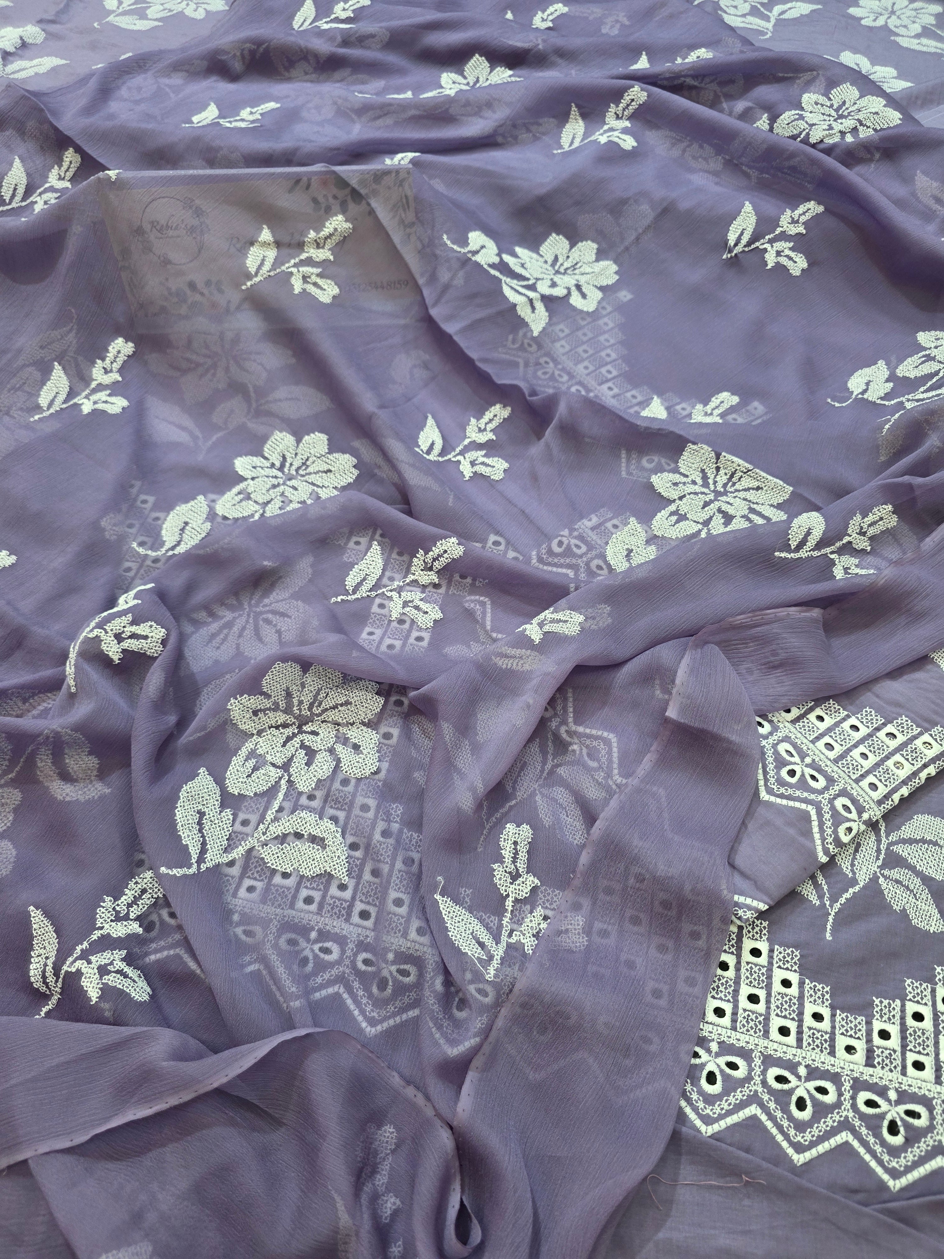 Lawn 4pc with chiffon duppatta