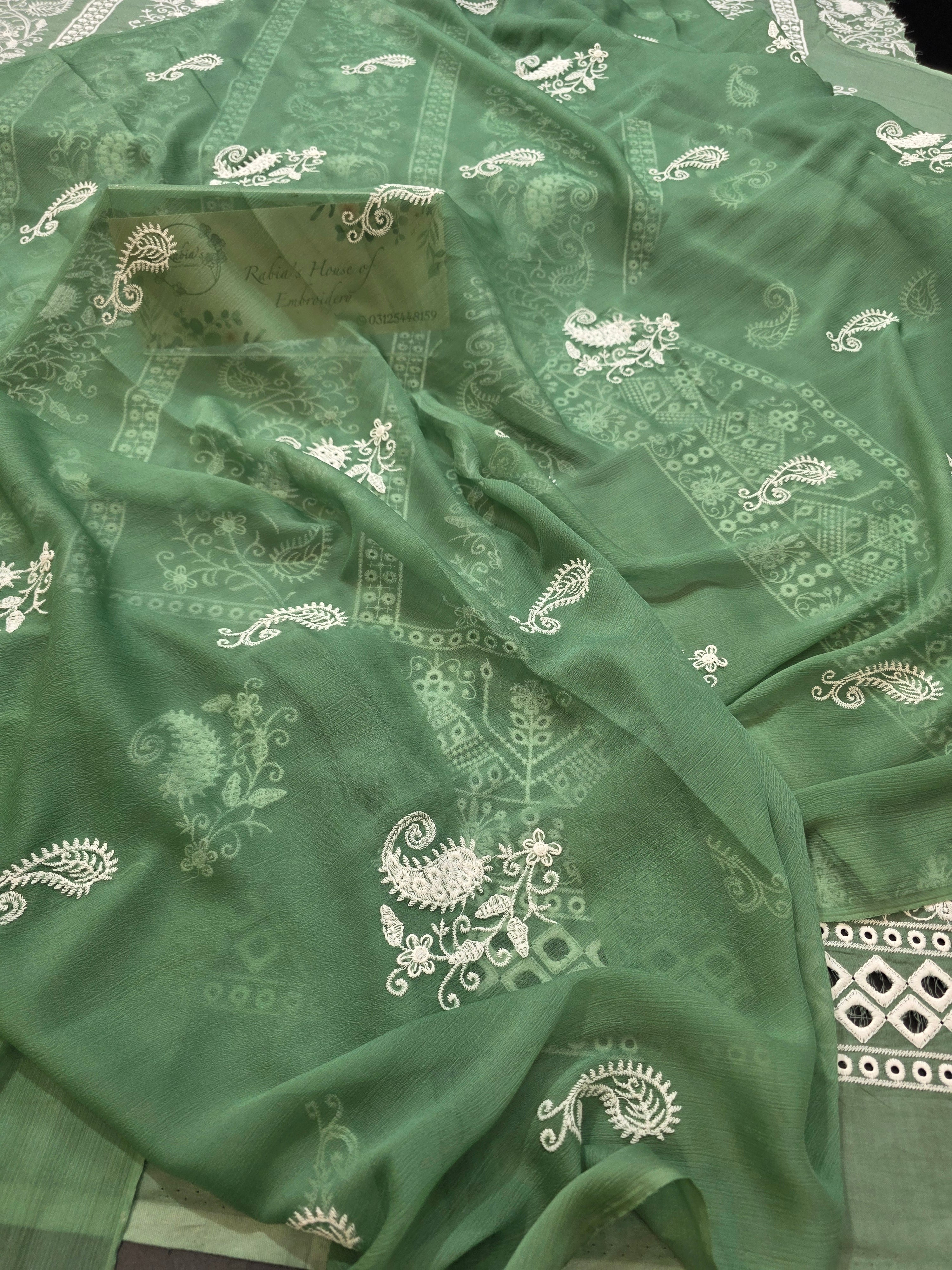 Lawn 4pc with chiffon duppatta