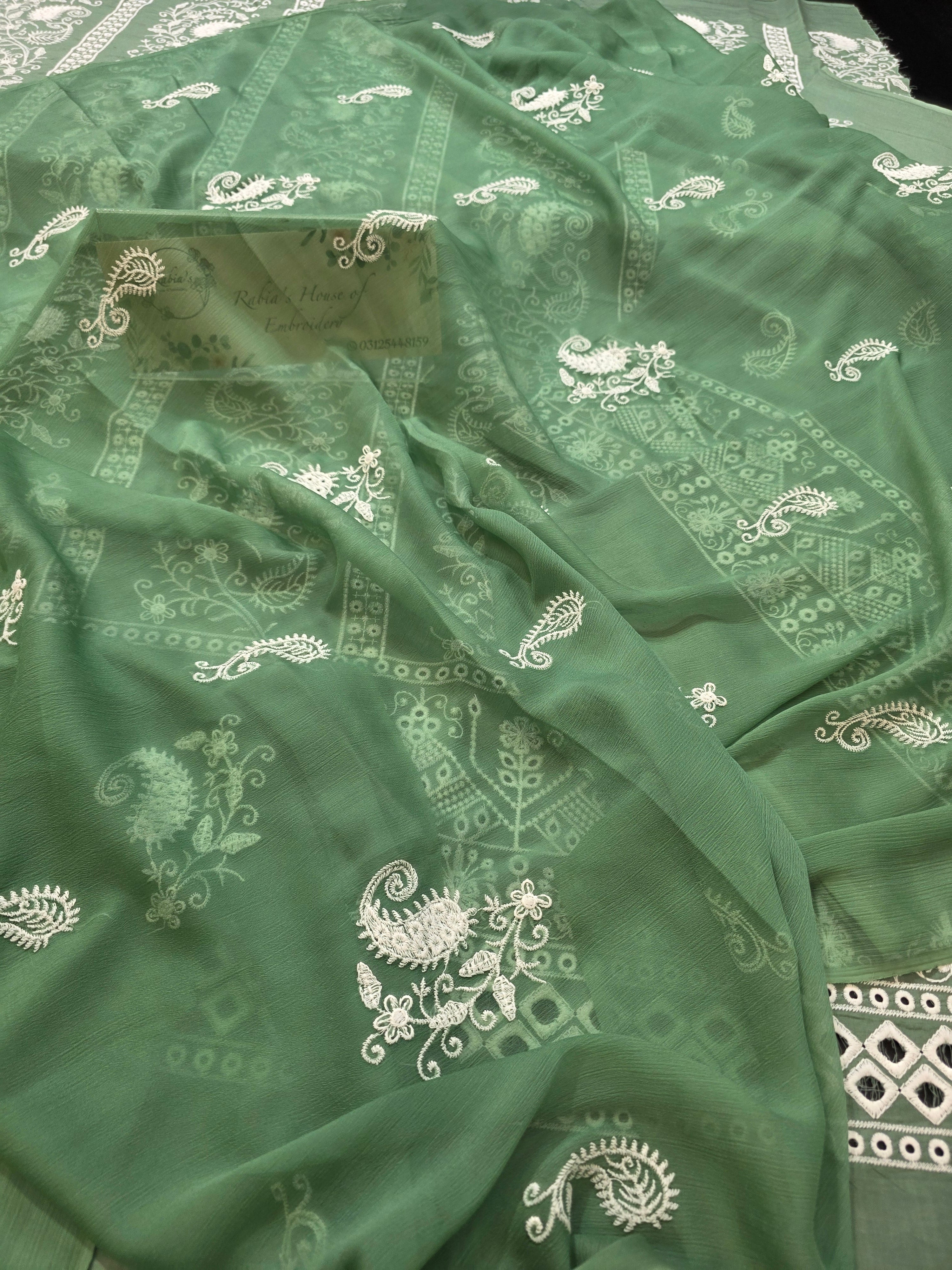 Lawn 4pc with chiffon duppatta