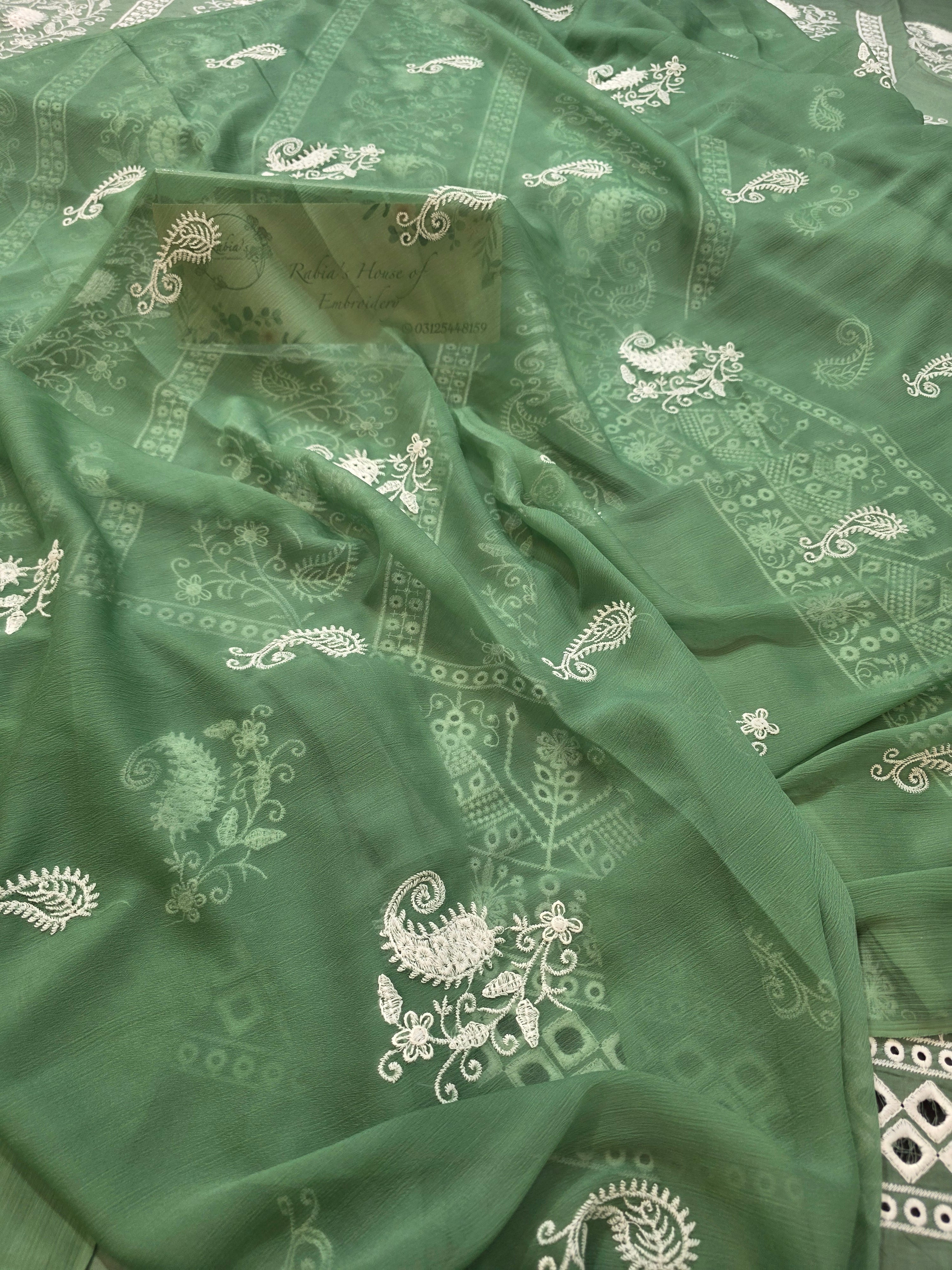 Lawn 4pc with chiffon duppatta