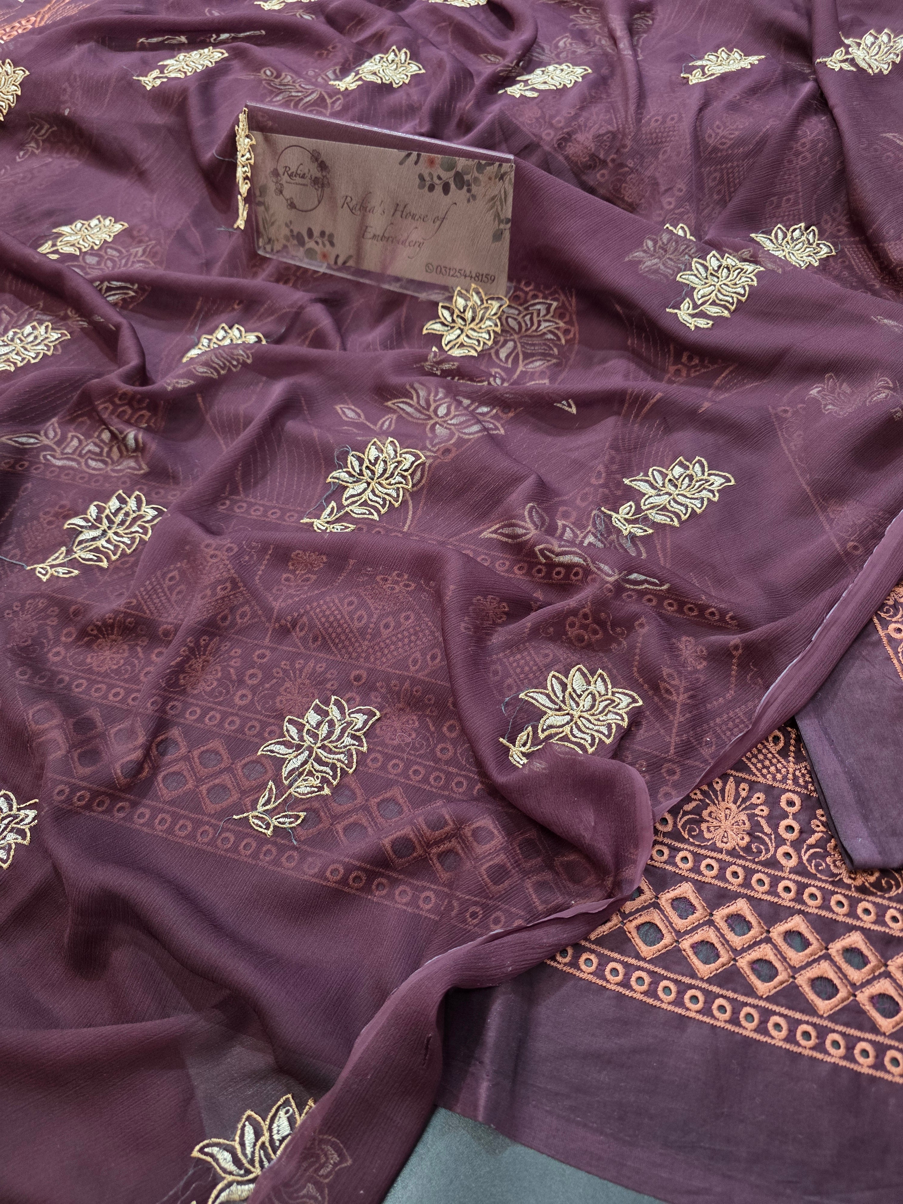 Lawn 4pc with chiffon duppatta