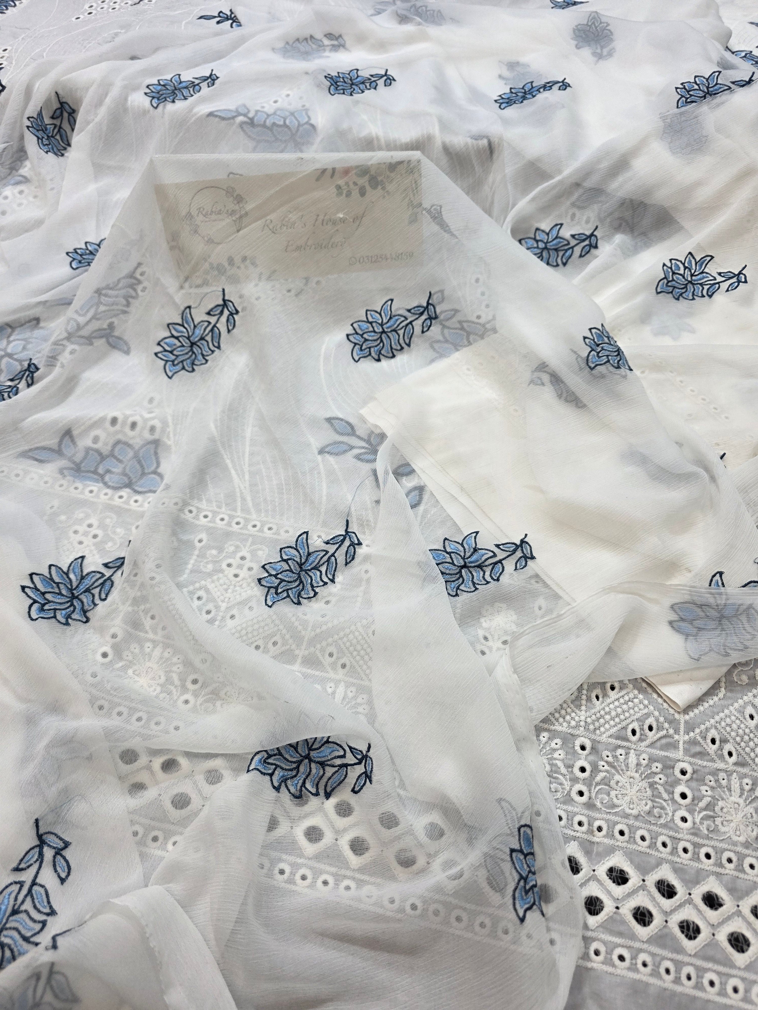 Lawn 4pc with chiffon duppatta