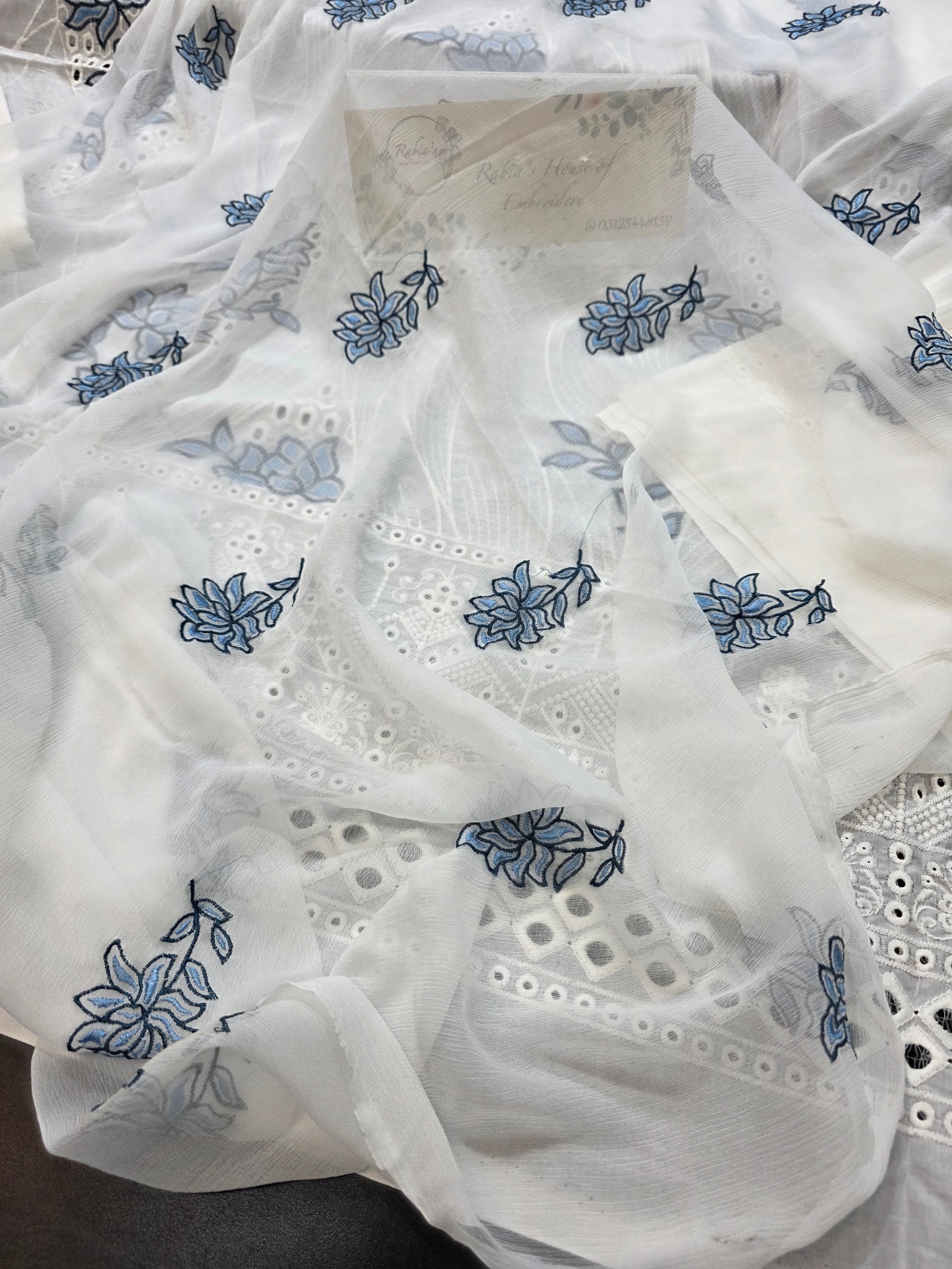 Lawn 4pc with chiffon duppatta