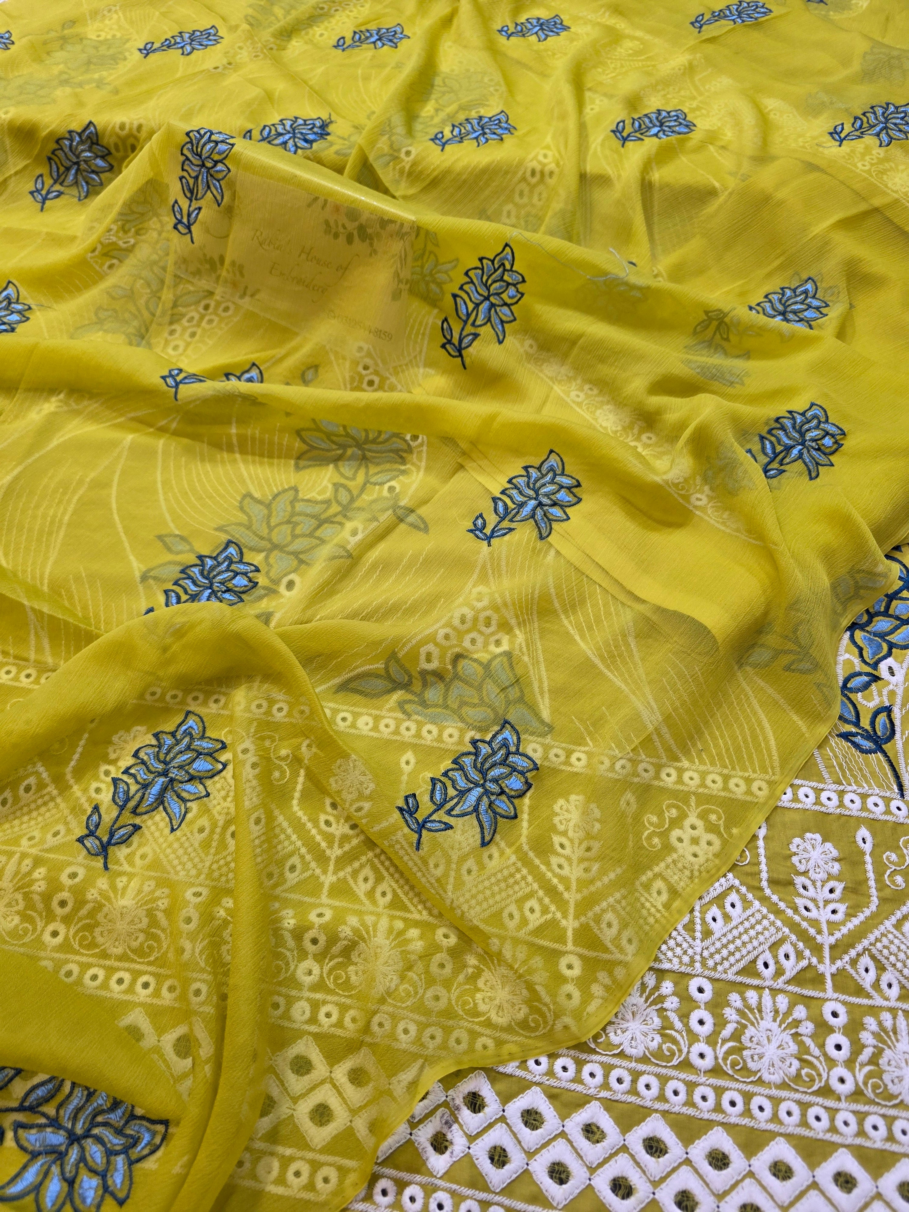 Lawn 4pc with chiffon duppatta
