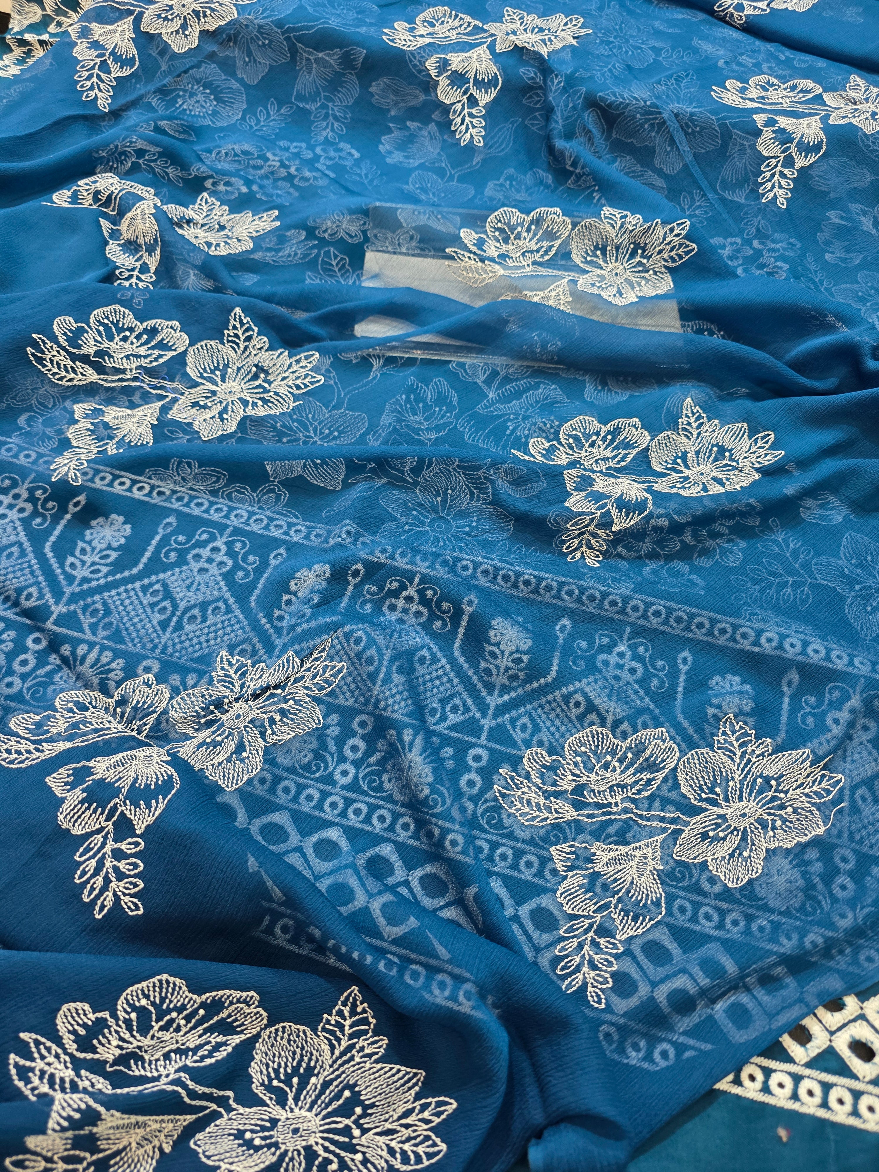 Lawn 4pc with chiffon duppatta