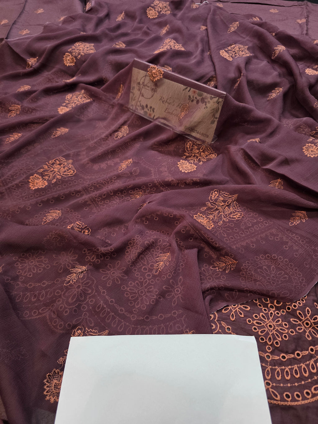 Lawn 4pc with chiffon duppatta