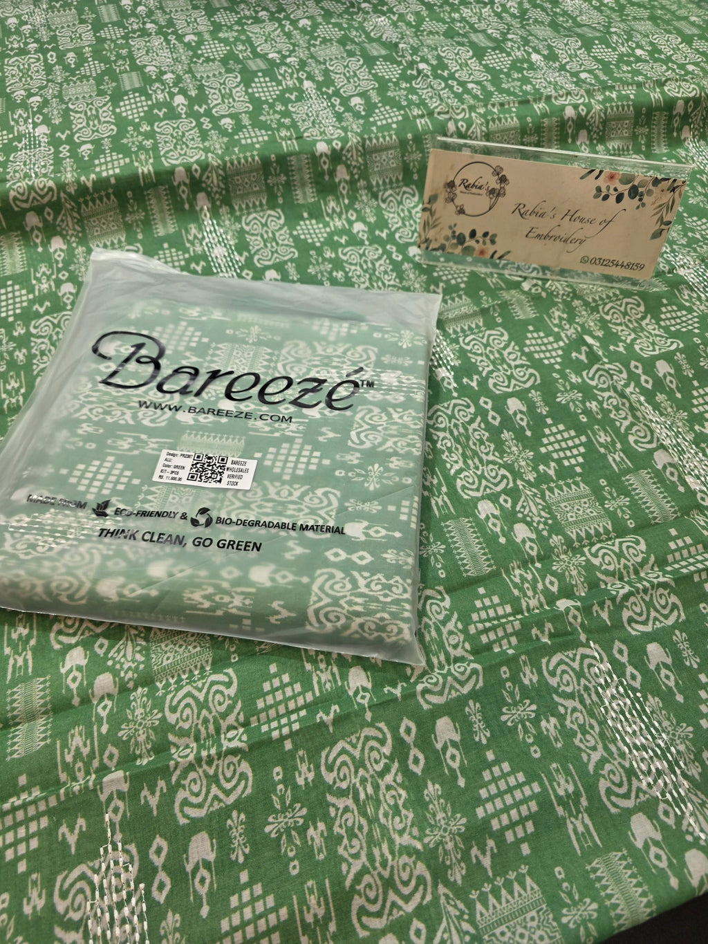 Bareeze lawn 3pc printed plus embroidery