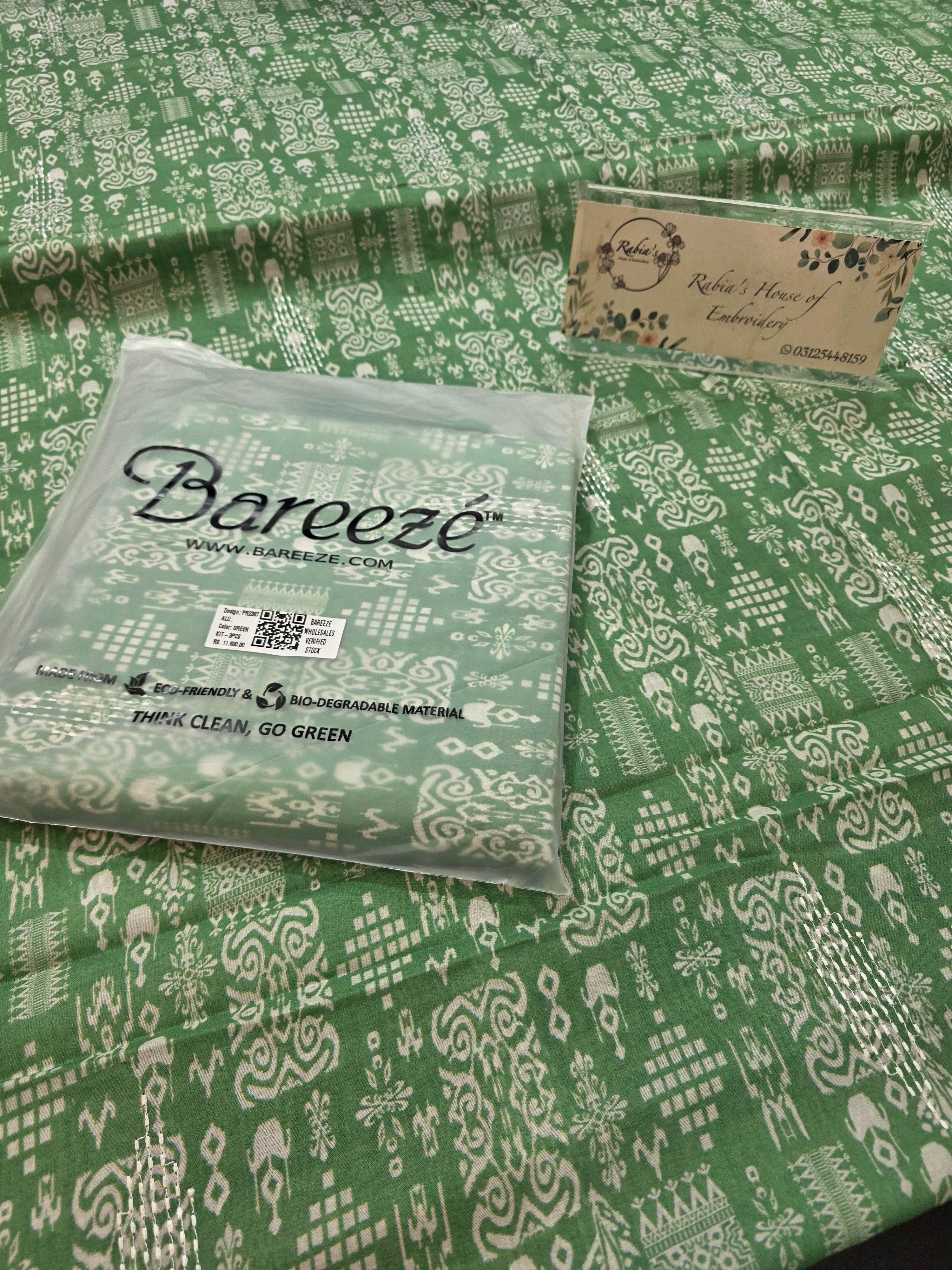 Bareeze lawn 3pc printed plus embroidery