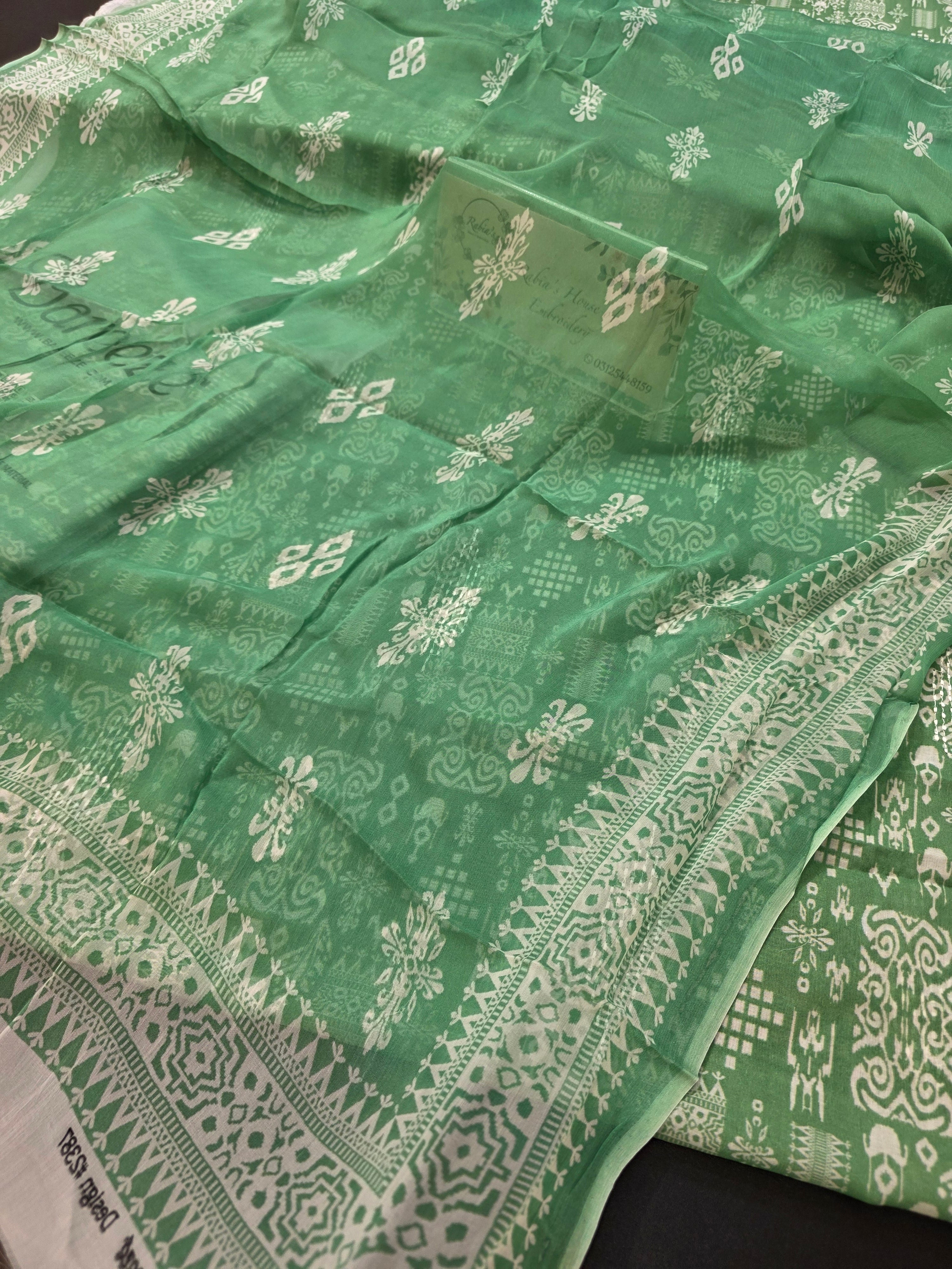 Bareeze lawn 3pc printed plus embroidery