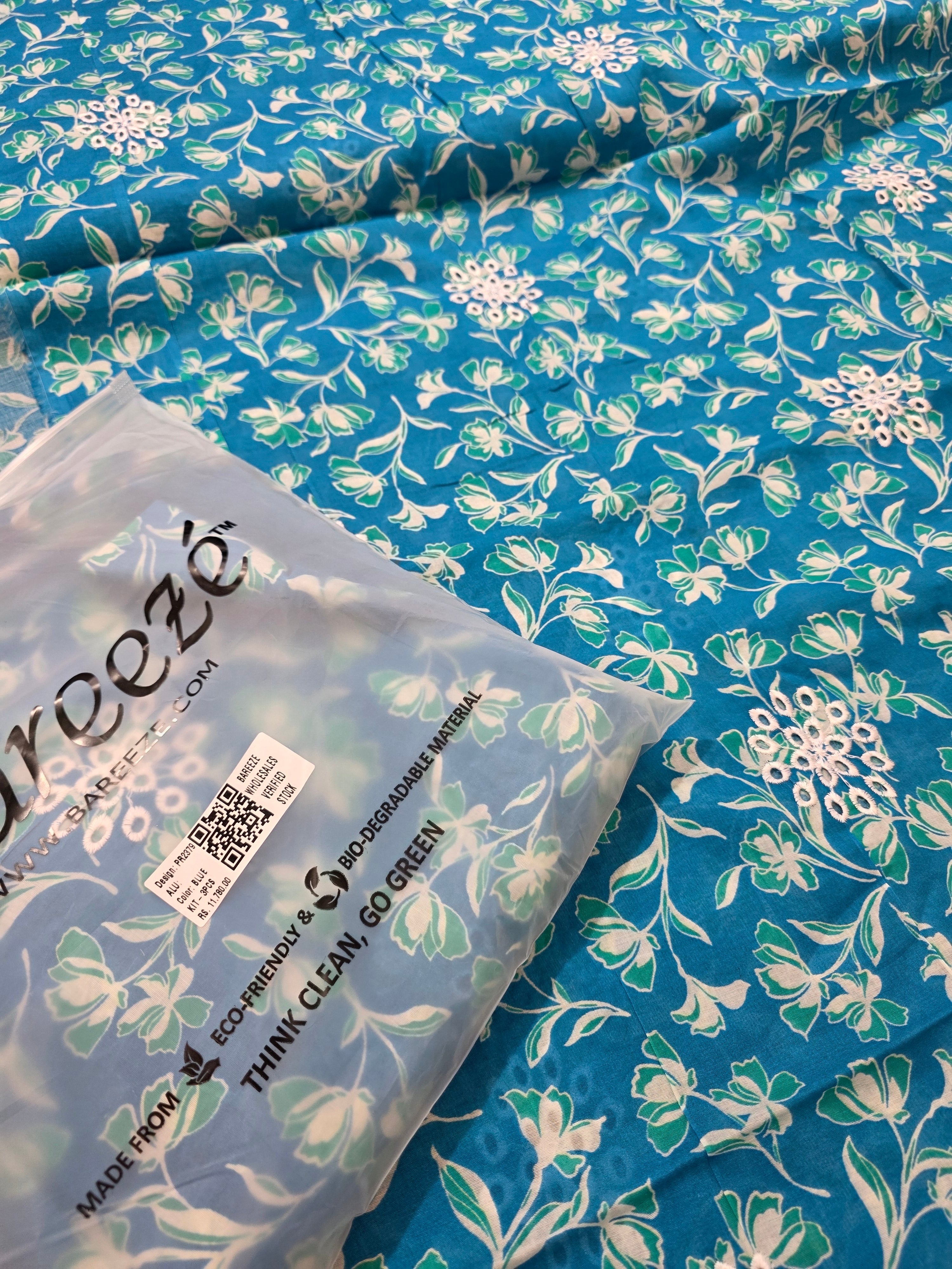 Bareeze lawn printed plus embroidery