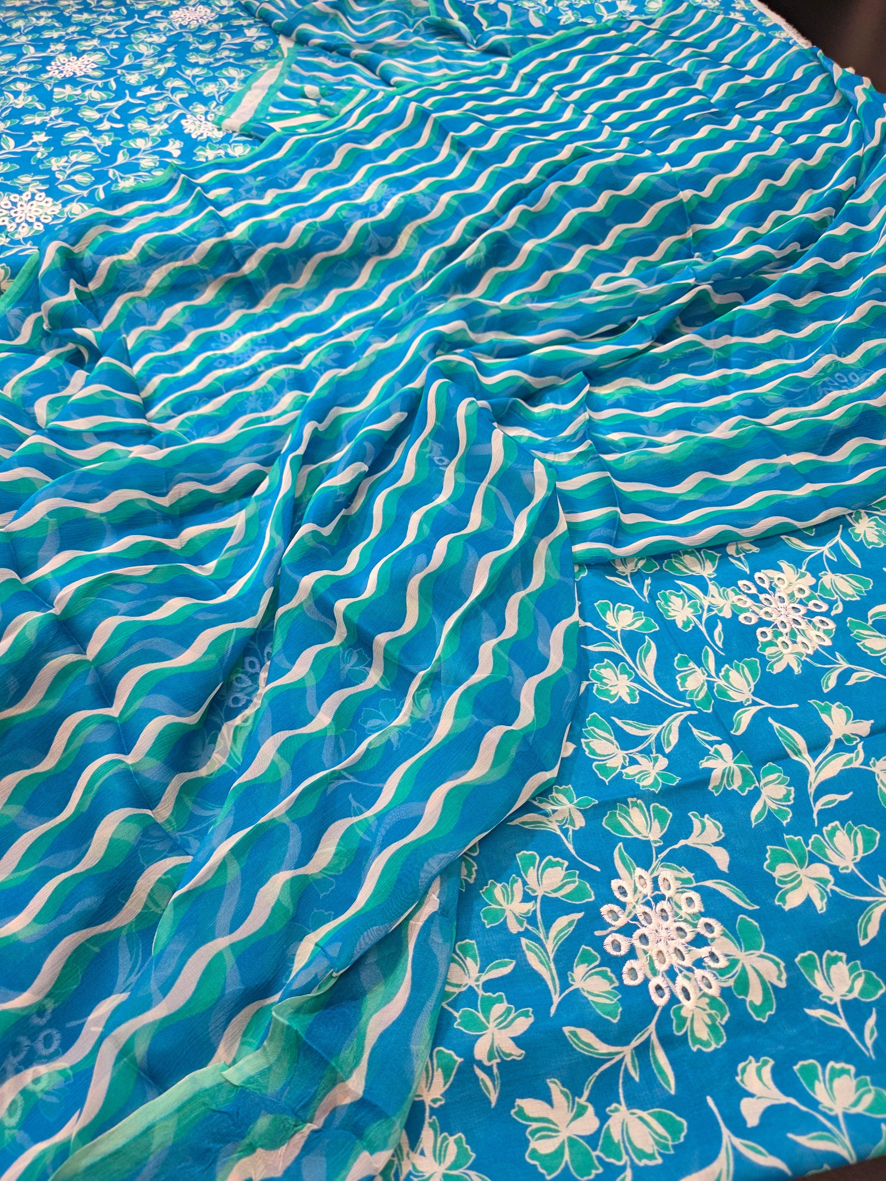 Bareeze lawn printed plus embroidery