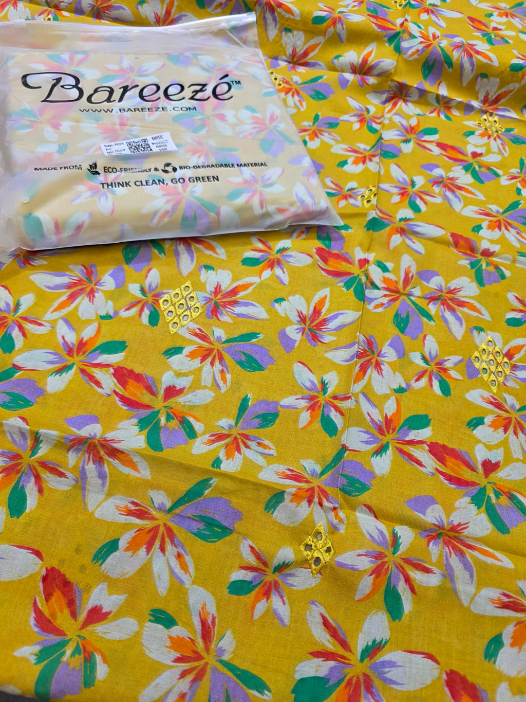 Bareeze lawn 3pc printed plus embroidery