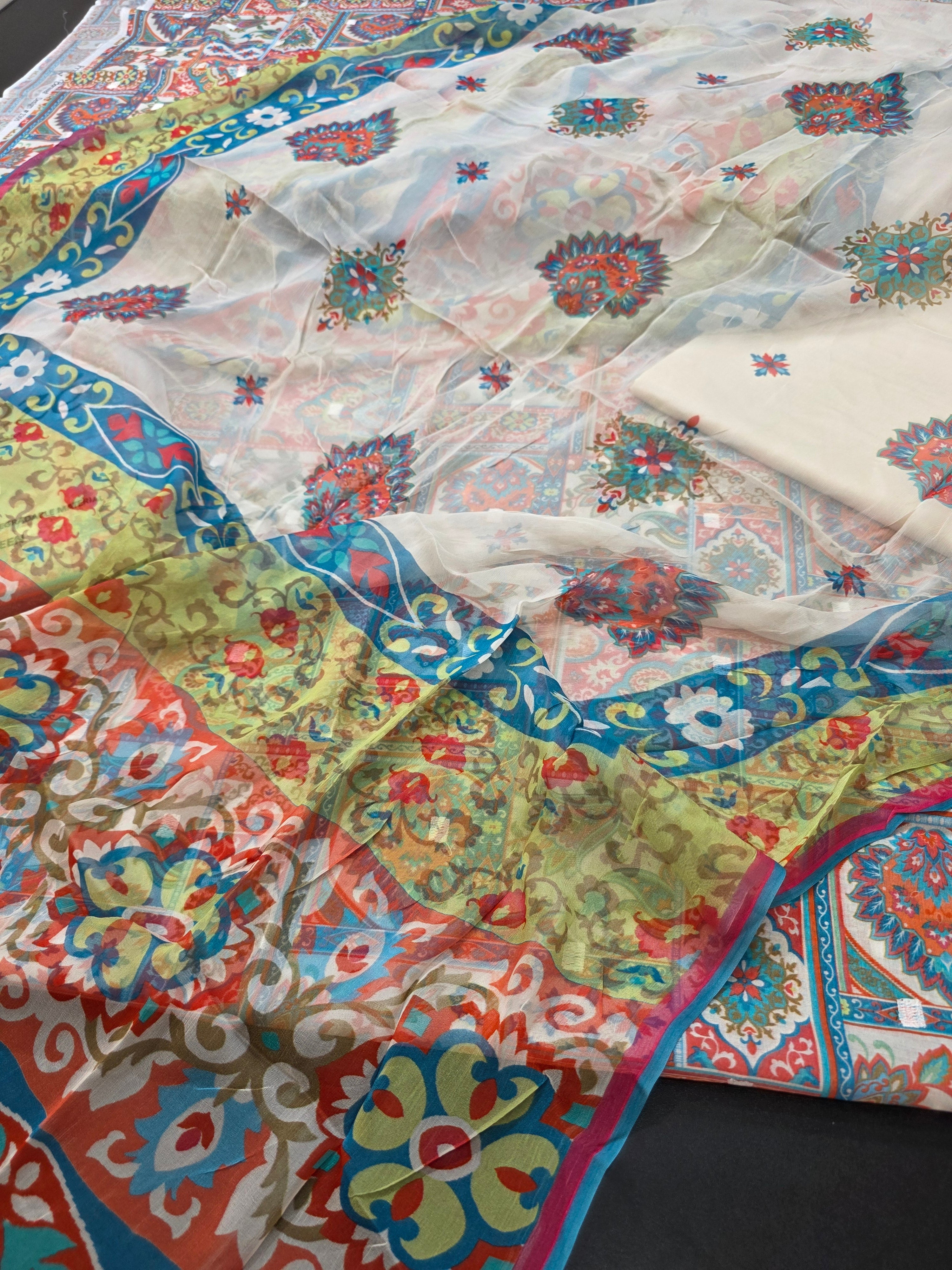 Bareeze lawn  printed 3pc plus embroidery