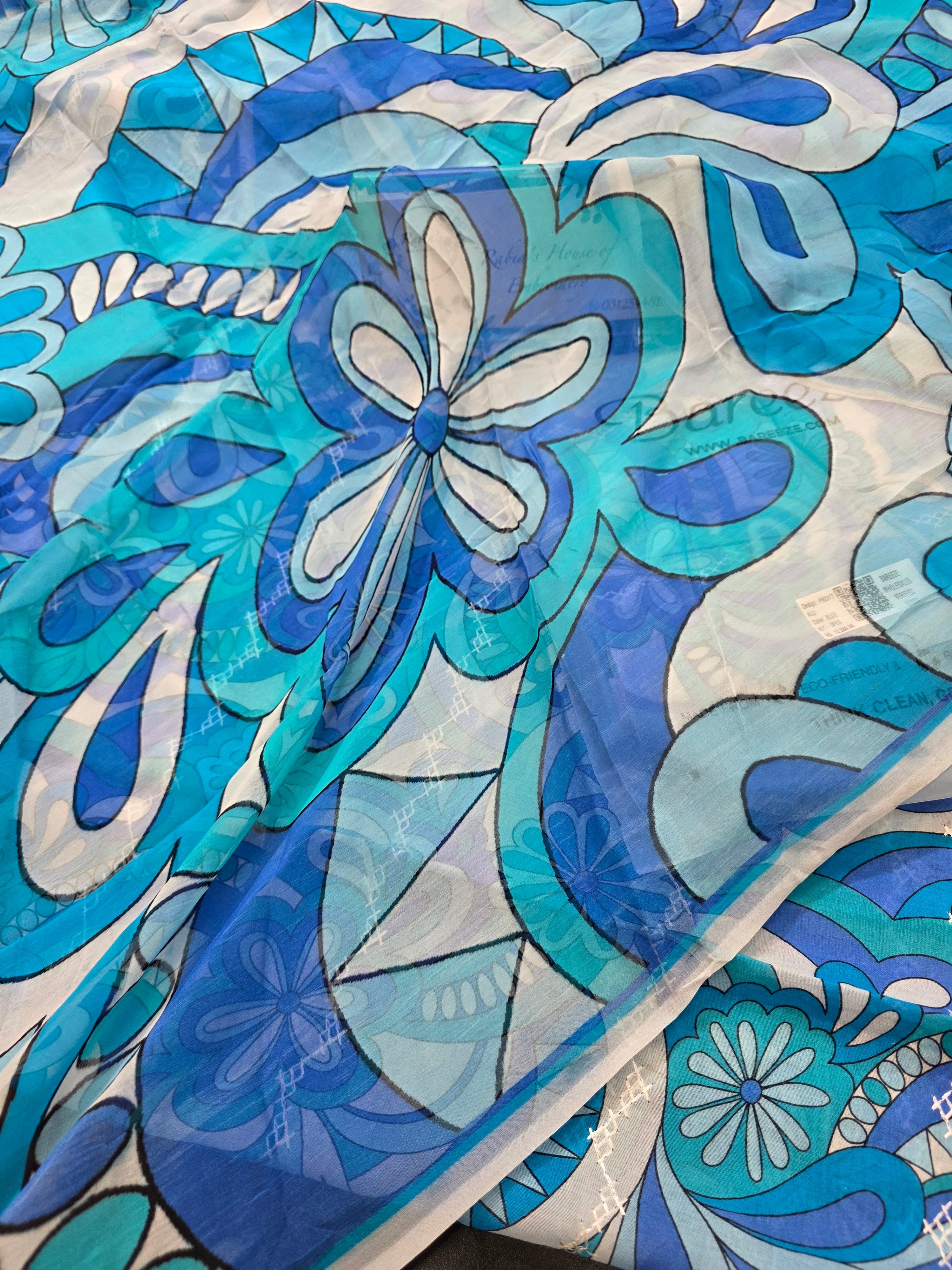 Bareeze lawn 3pc printed plus embroidery
