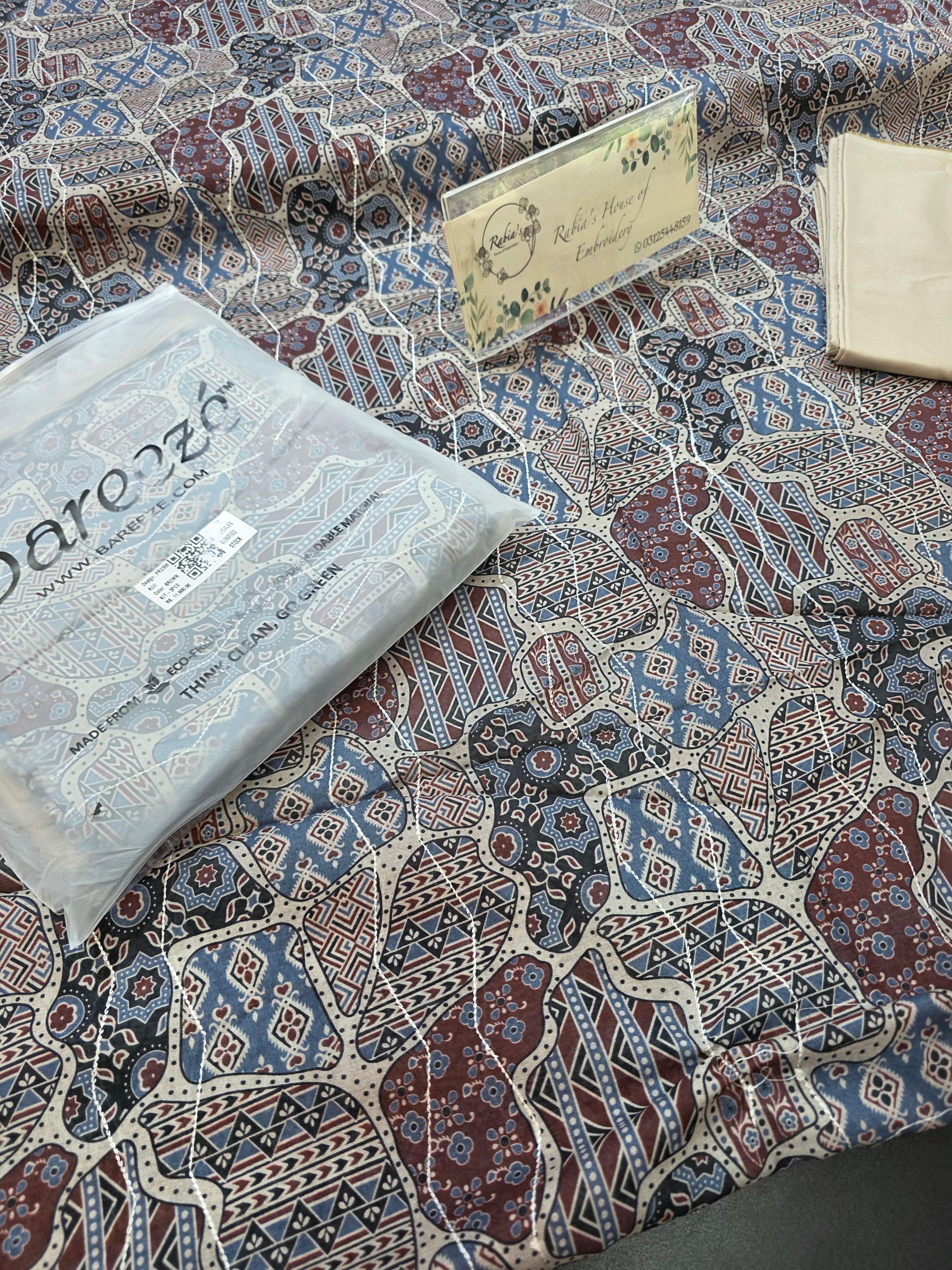 Bareeze lawn 3pc printed plus embroidery