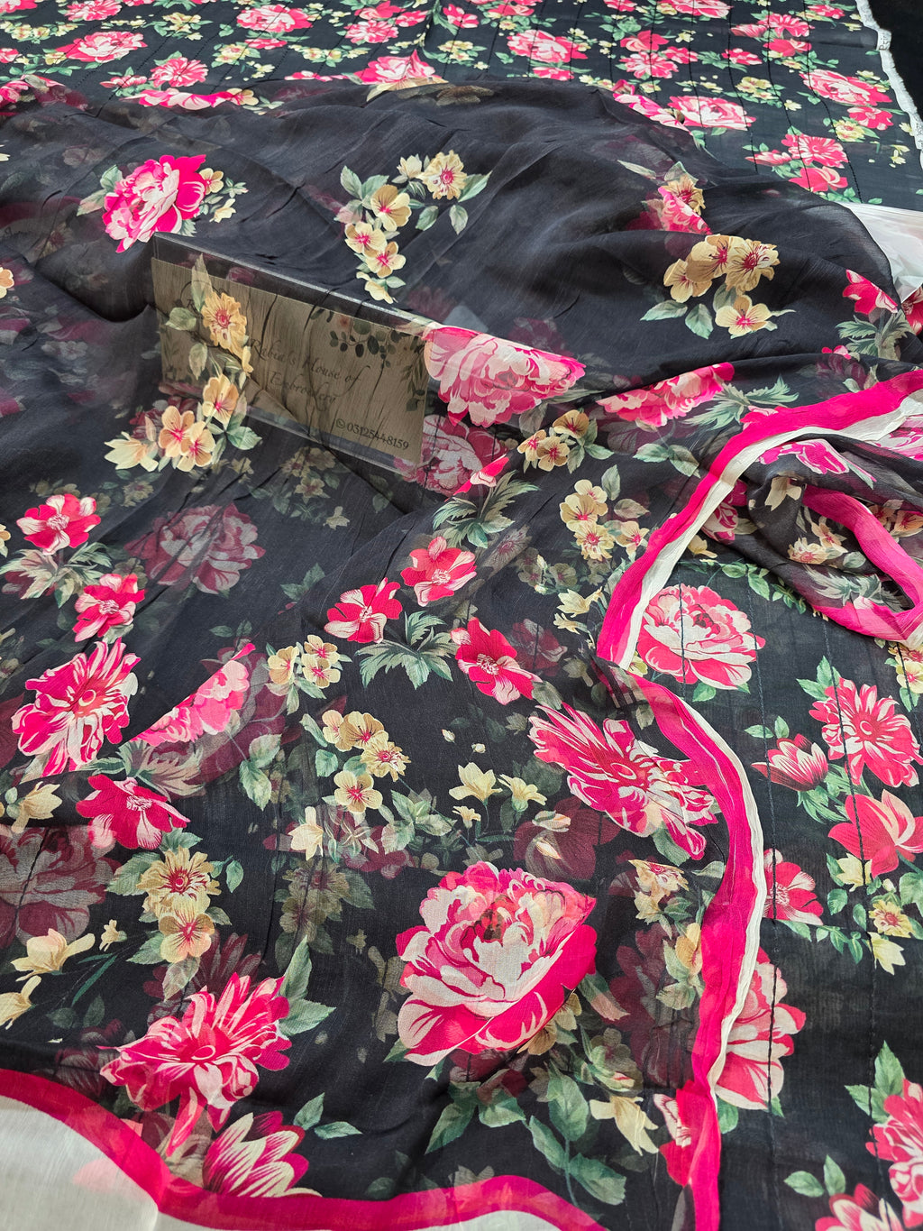 Bareeze printed 3pc plus embroidered