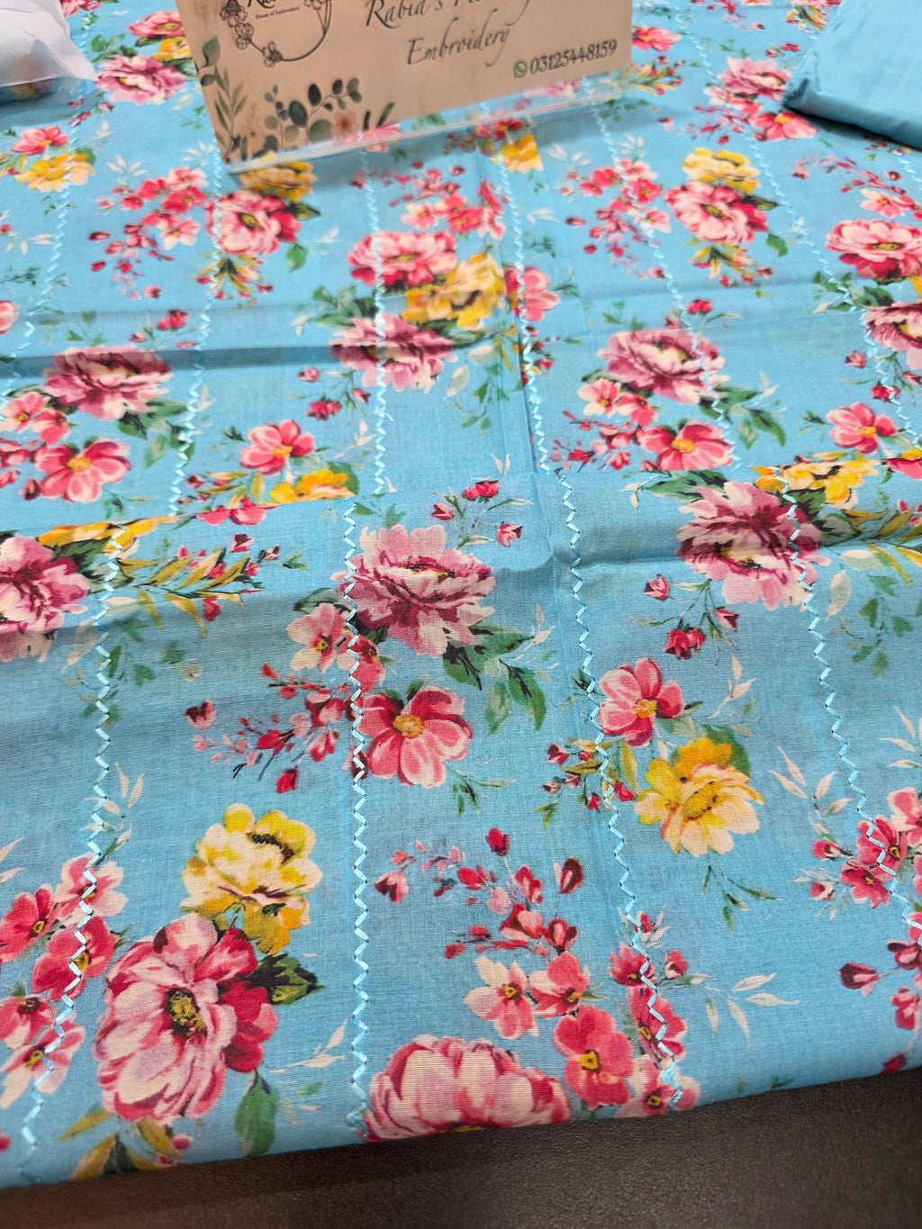 Bareeze printed 3pc plus embroidered