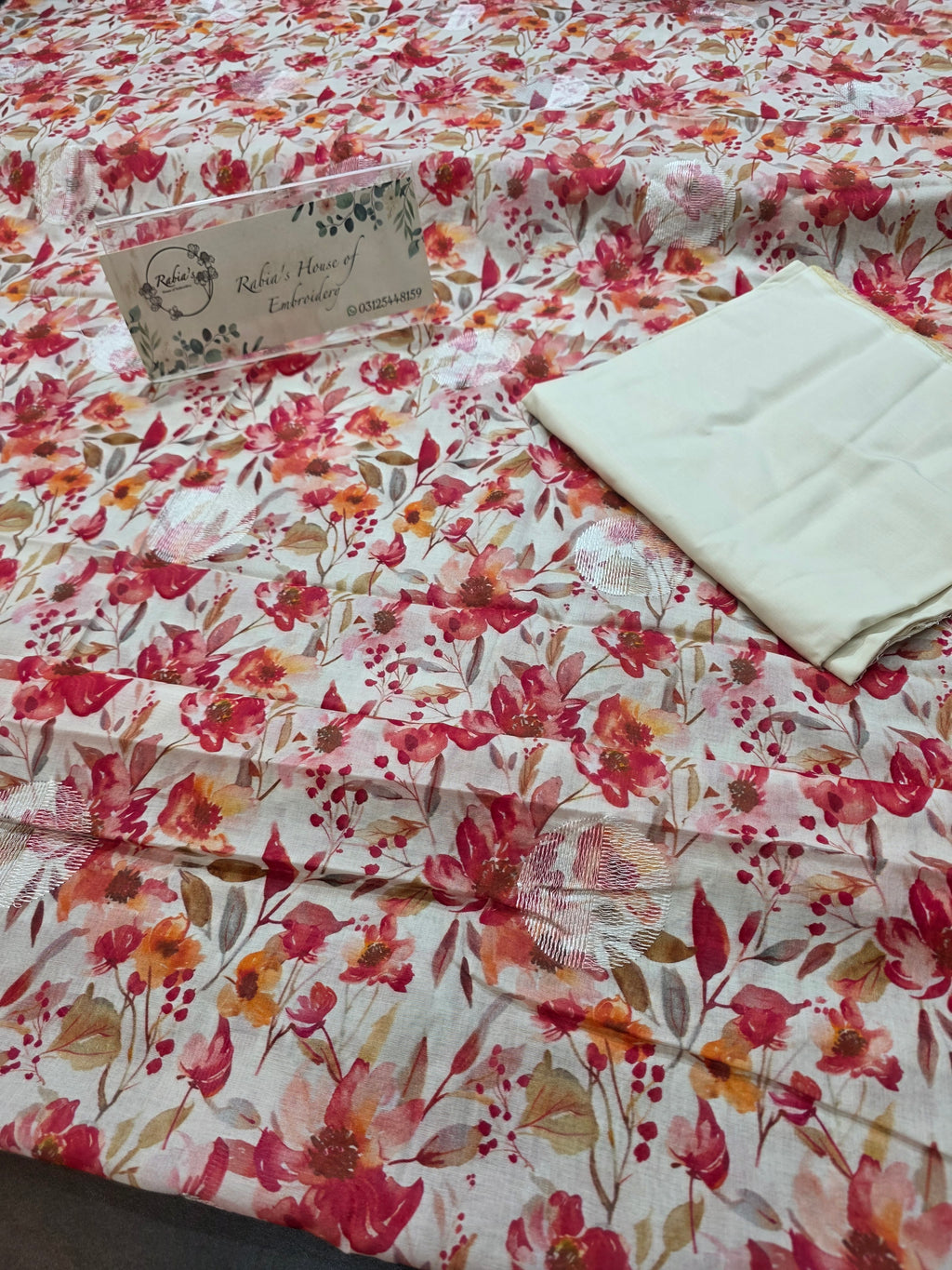 Bareeze lawn 3pc printed plus embroidery