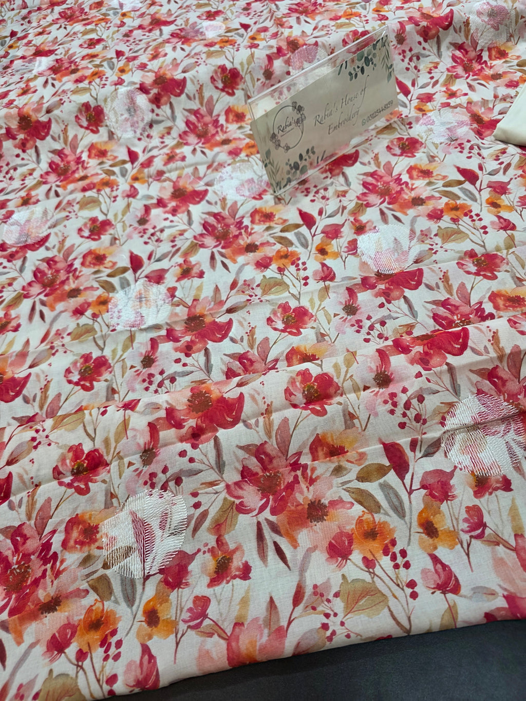 Bareeze lawn 3pc printed plus embroidery