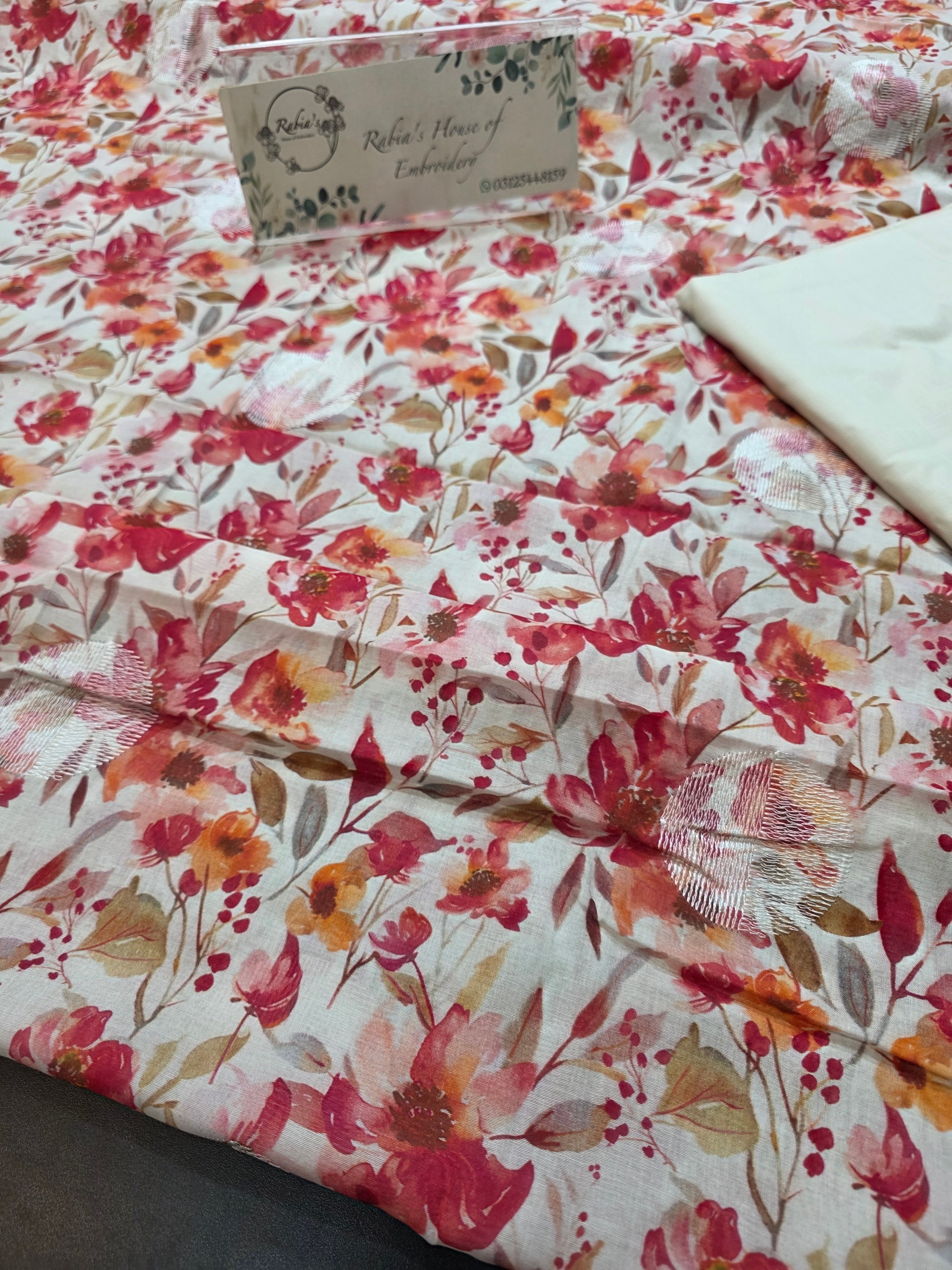 Bareeze lawn 3pc printed plus embroidery