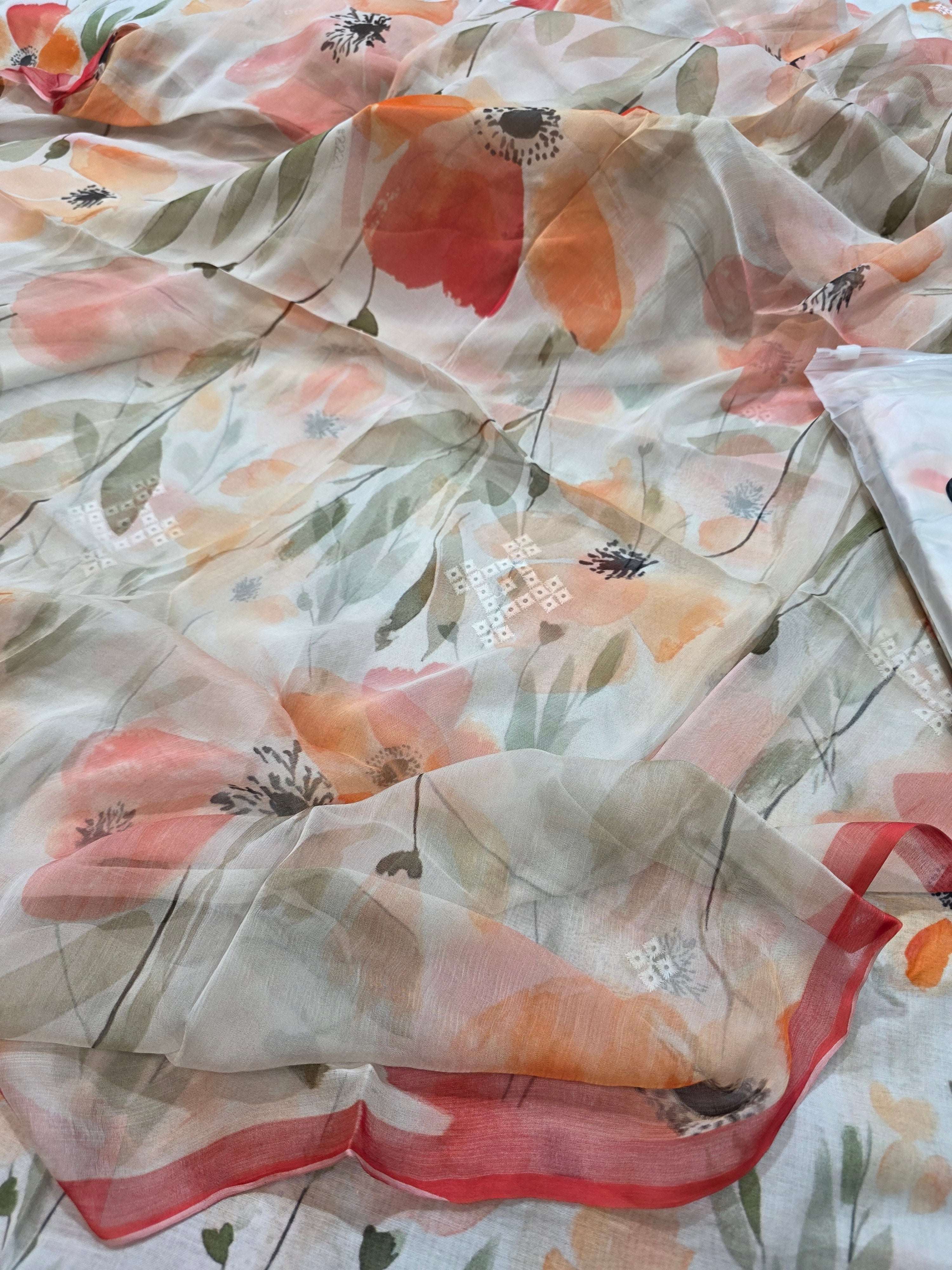 Bareeze printed 3pc plus embroidered