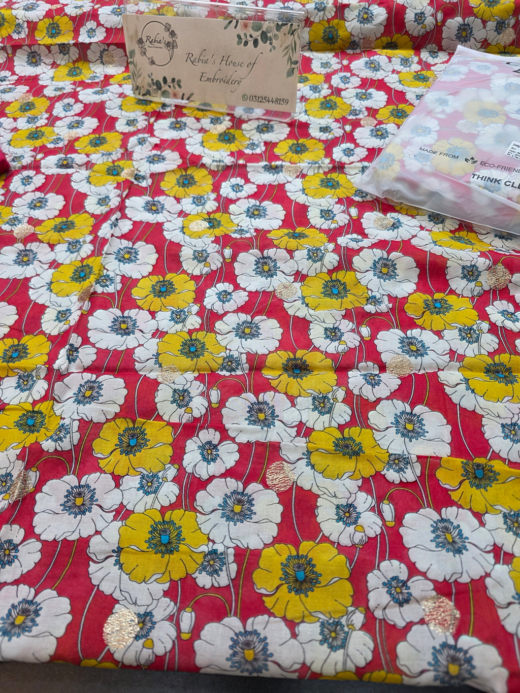 Bareeze printed 3pc plus embroidered