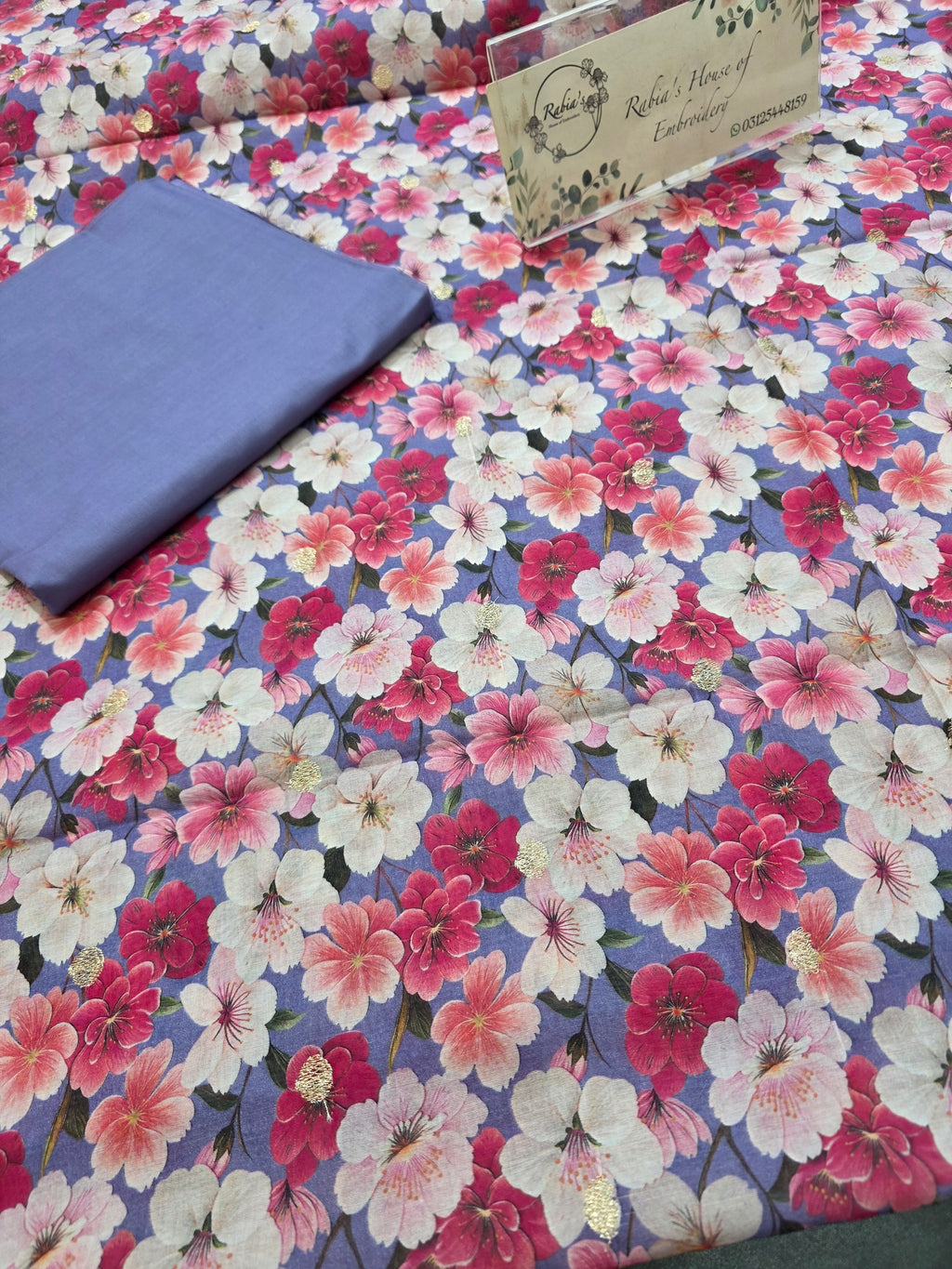 Bareeze printed 3pc plus embroidered