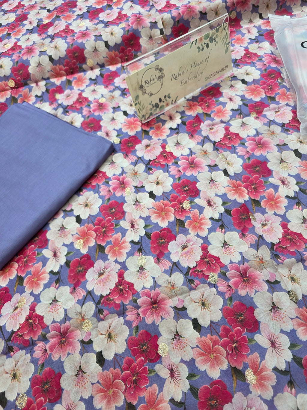 Bareeze printed 3pc plus embroidered
