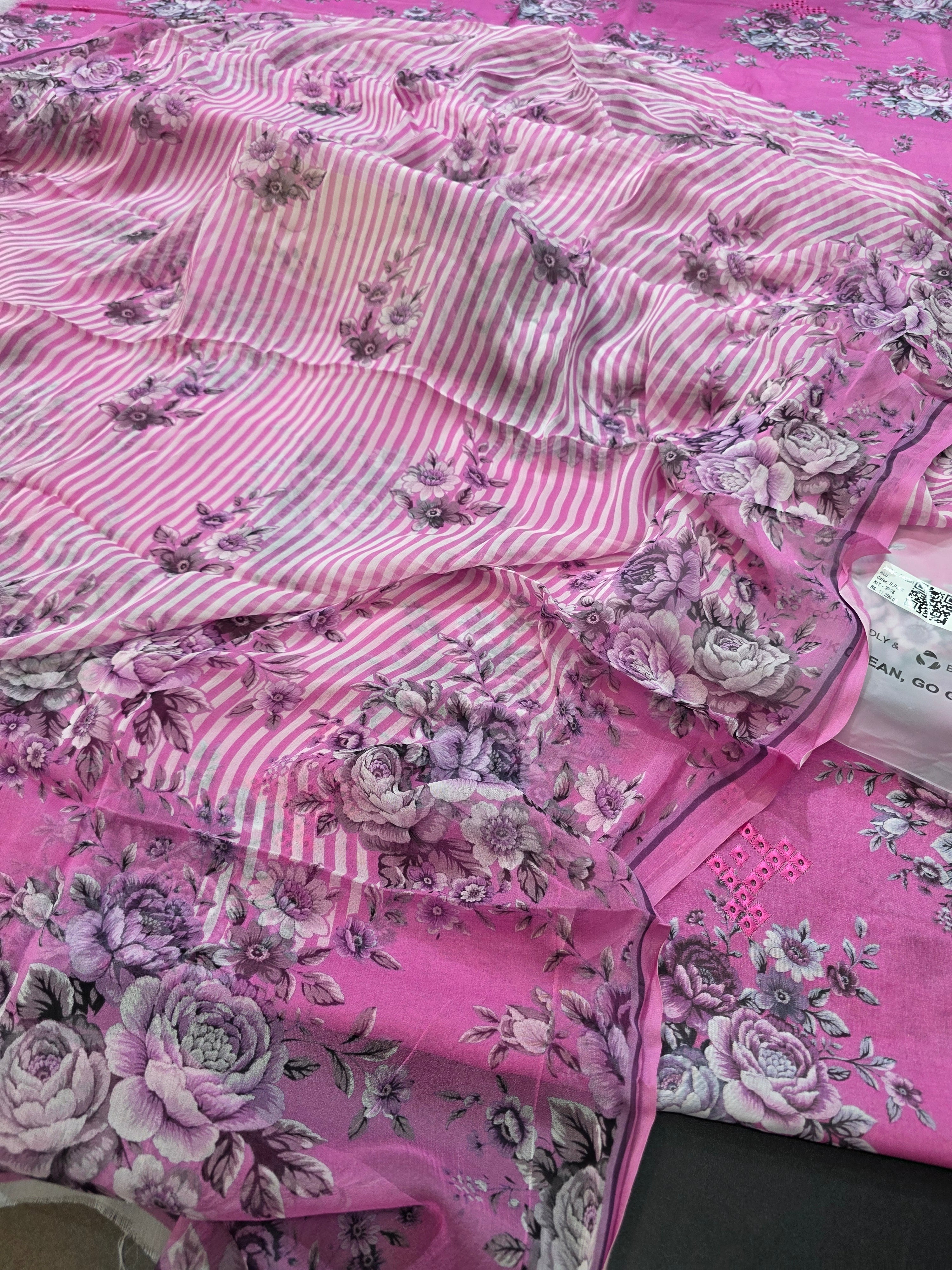 Bareeze prints 3pc plus embroidered
