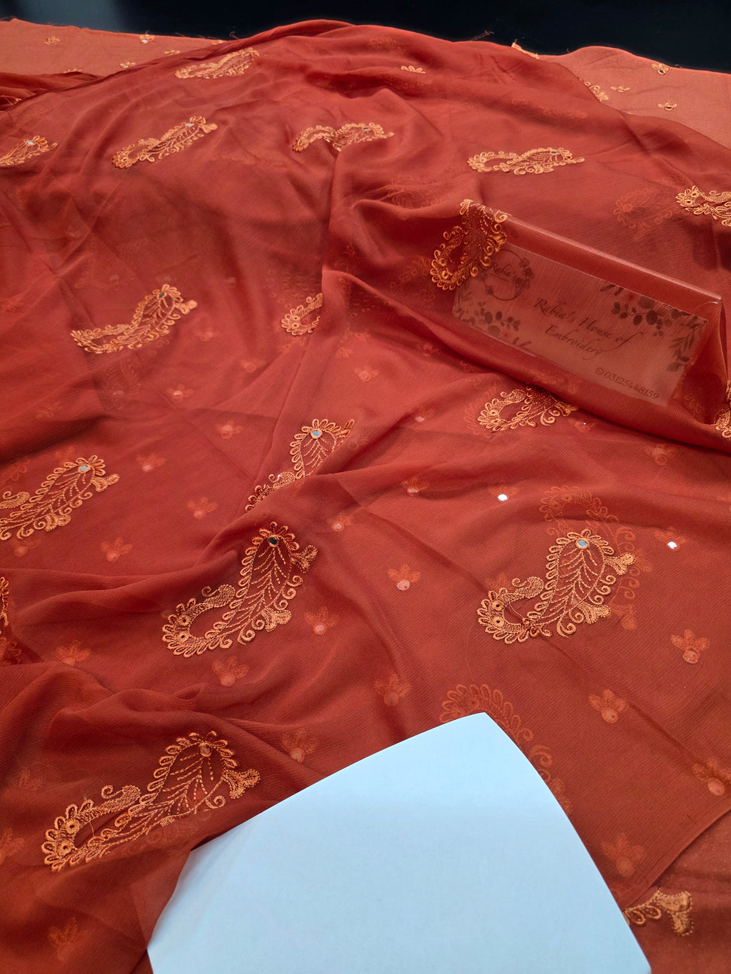Winter kerandi 3pc with chiffon duppatta