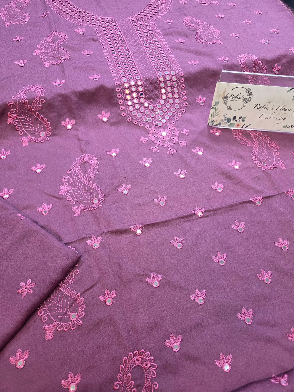 Winter kerandi 3pc with chiffon duppatta