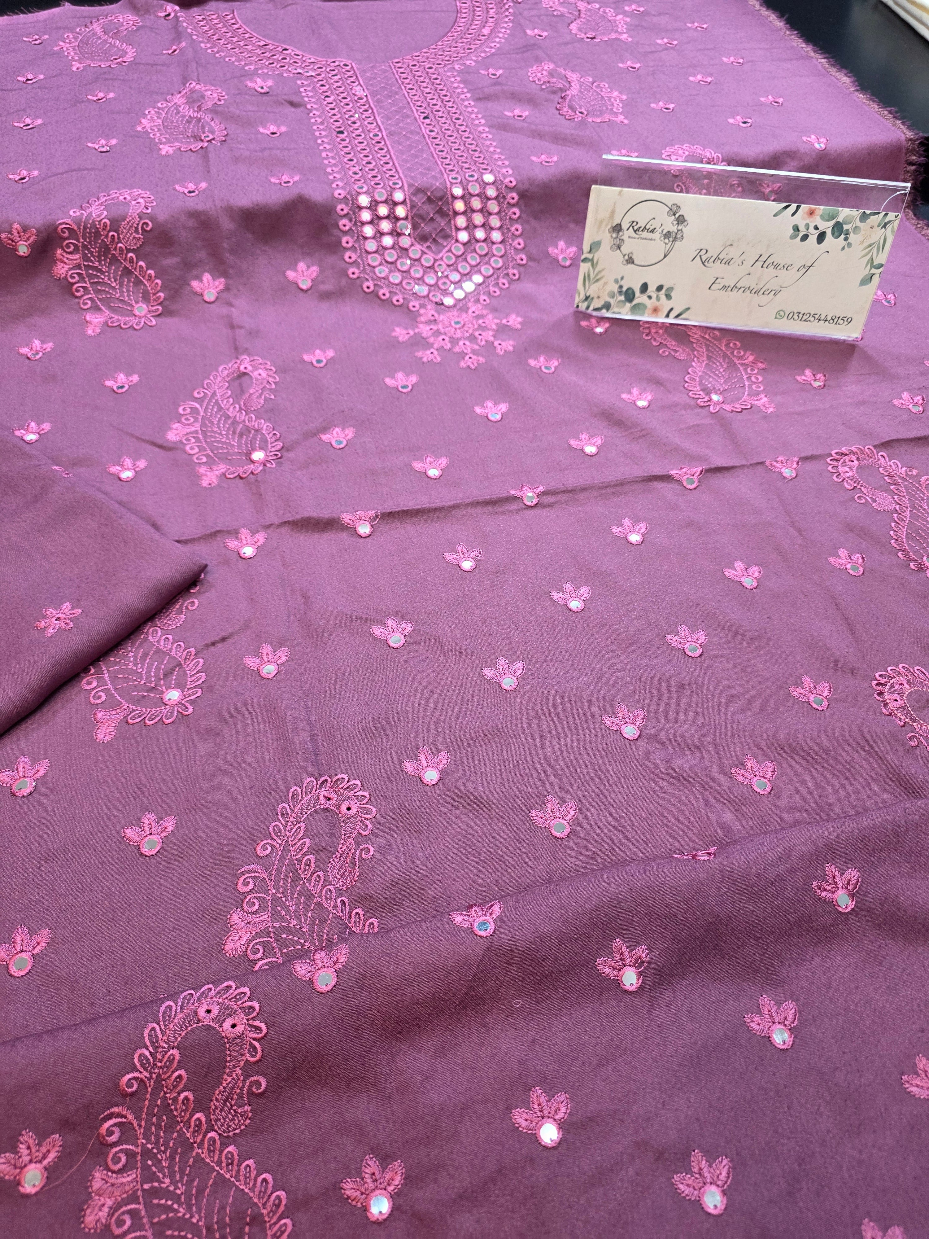 Winter kerandi 3pc with chiffon duppatta