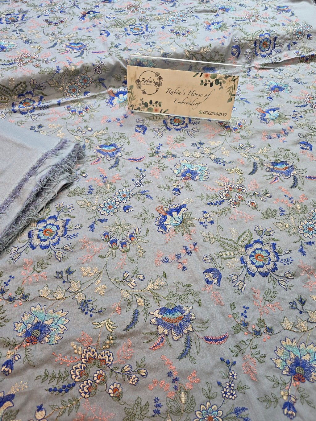 Winter kerandi 3pc allover embroidered with chiffon duppatta