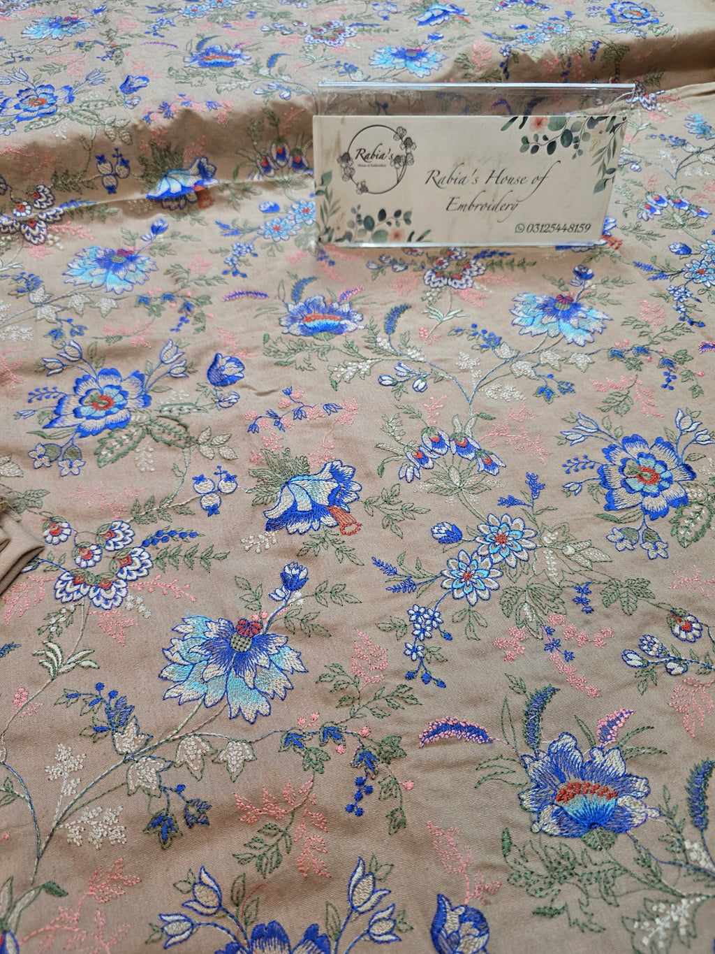 Winter kerandi 3pc allover embroidered with chiffon duppatta