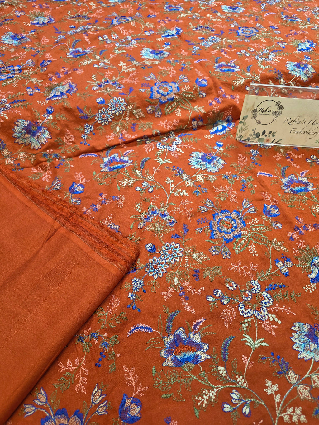 Winter kerandi 3pc allover embroidered with chiffon duppatta
