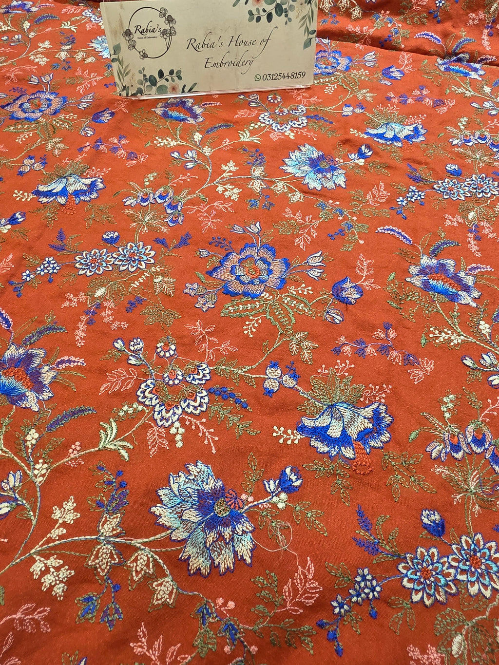 Winter kerandi 3pc allover embroidered with chiffon duppatta