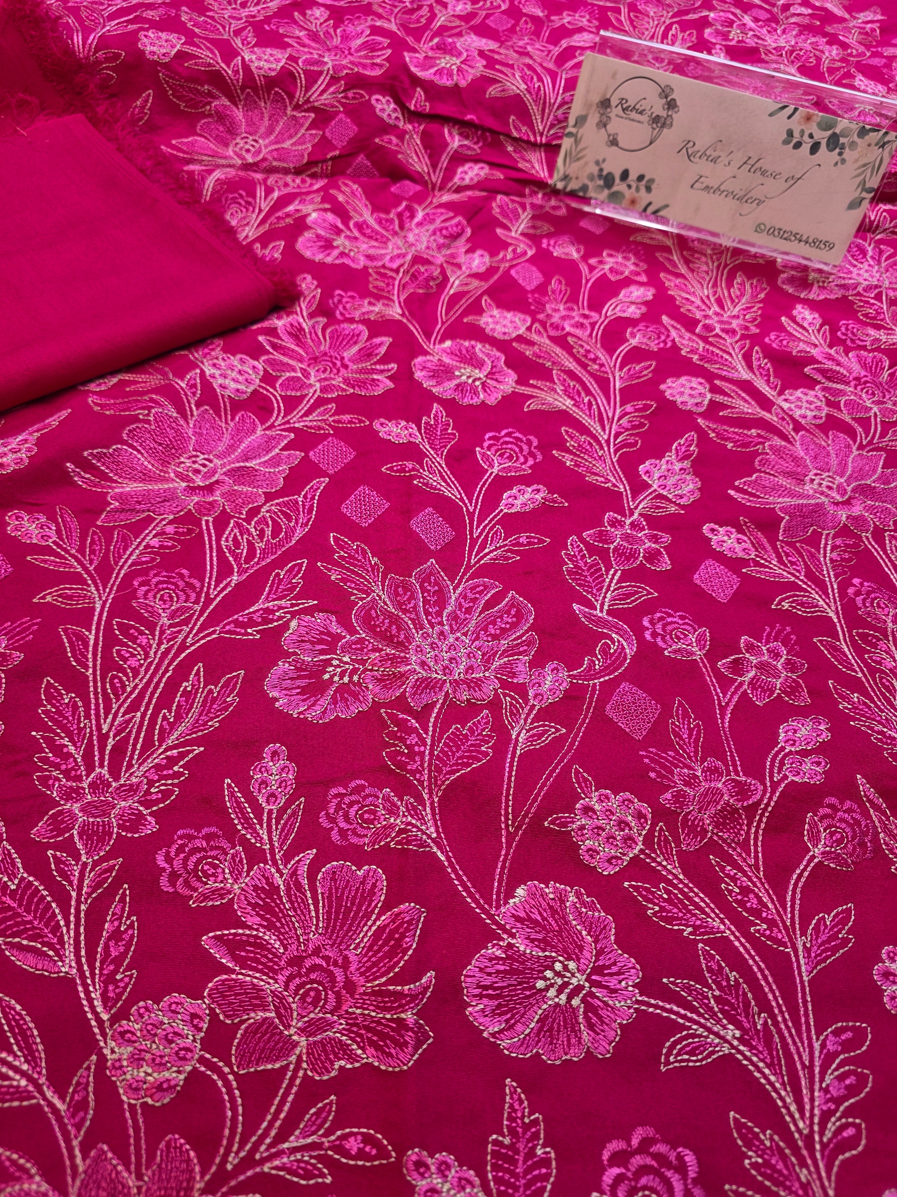 Winter kerandi 3pc allover embroidered with chiffon