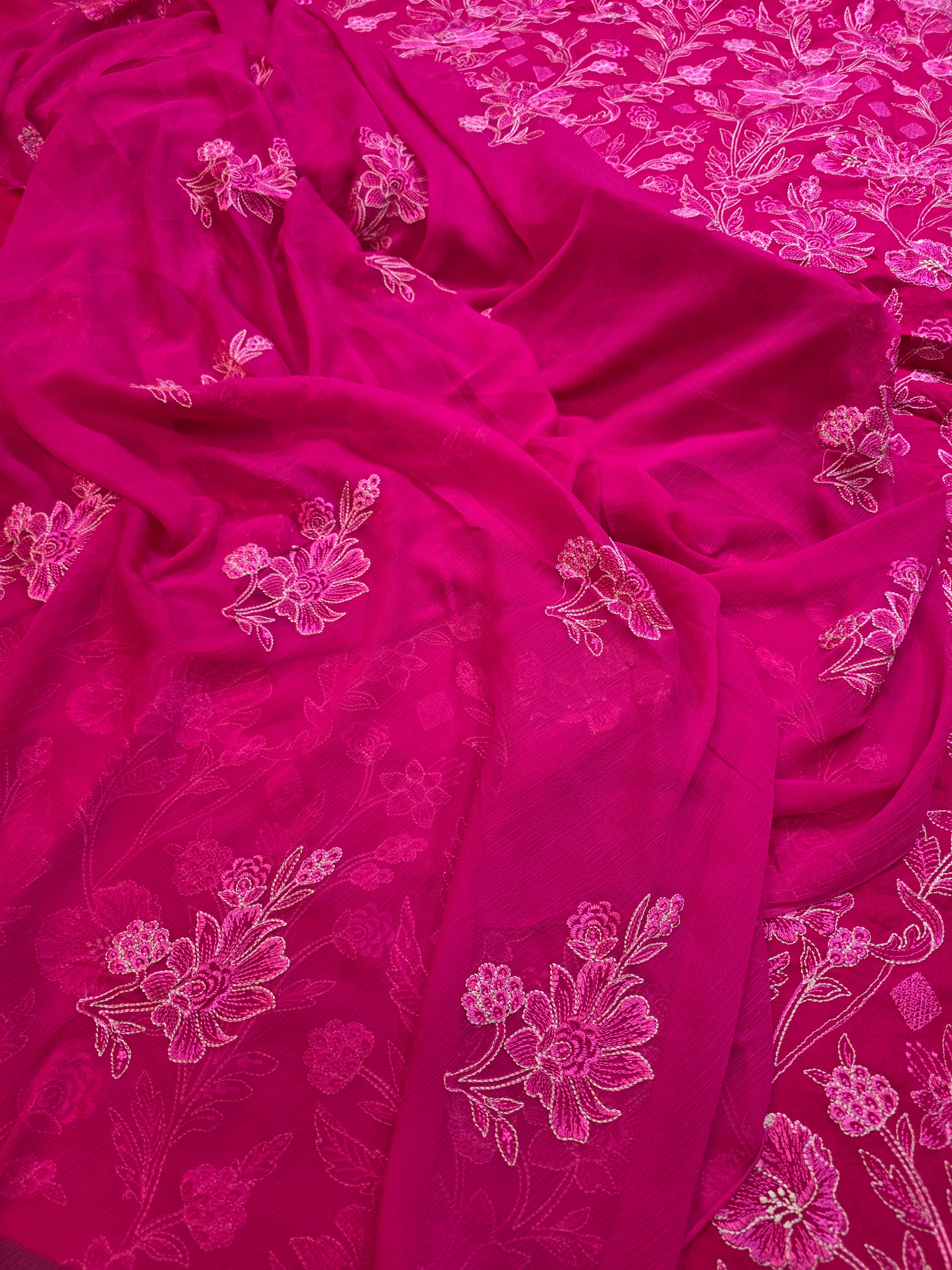 Winter kerandi 3pc allover embroidered with chiffon