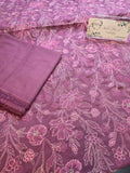 Winter kerandi 3pc allover embroidered with chiffon duppatta