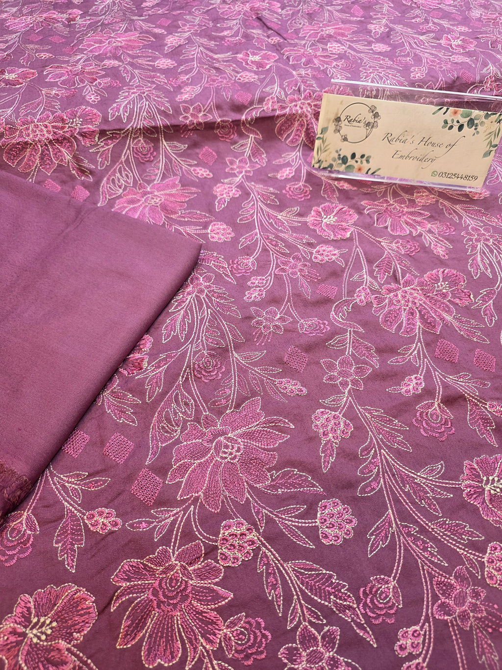 Winter kerandi 3pc allover embroidered with chiffon duppatta