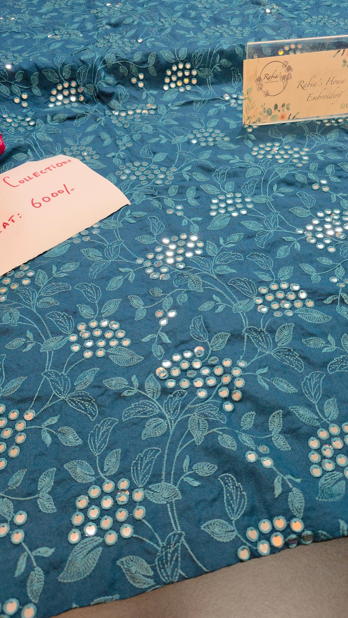 Winter kerandi 3pc allover embroidered with chiffon duppatta