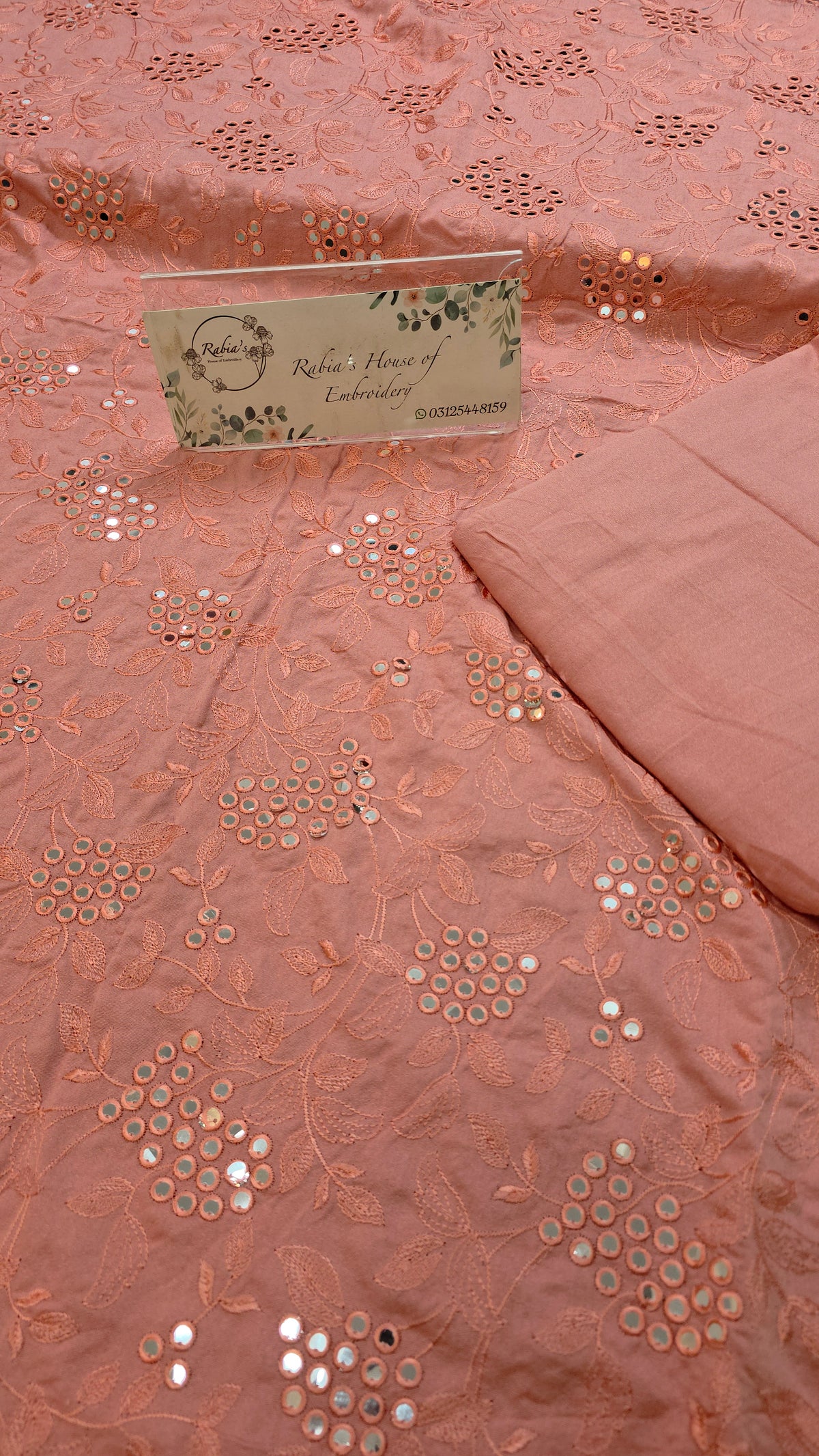 Winter kerandi 3pc allover embroidered with chiffon duppatta