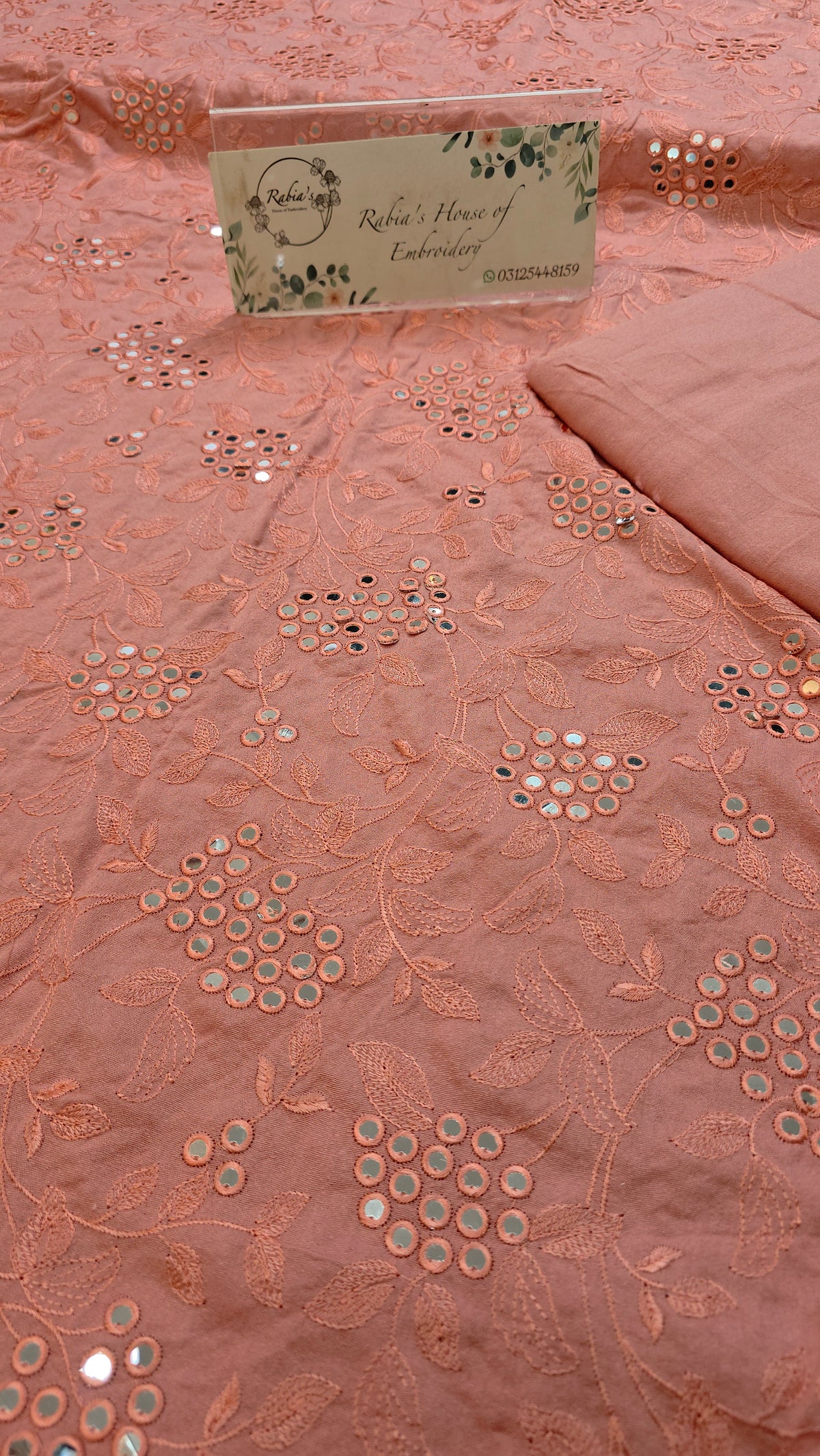 Winter kerandi 3pc allover embroidered with chiffon duppatta