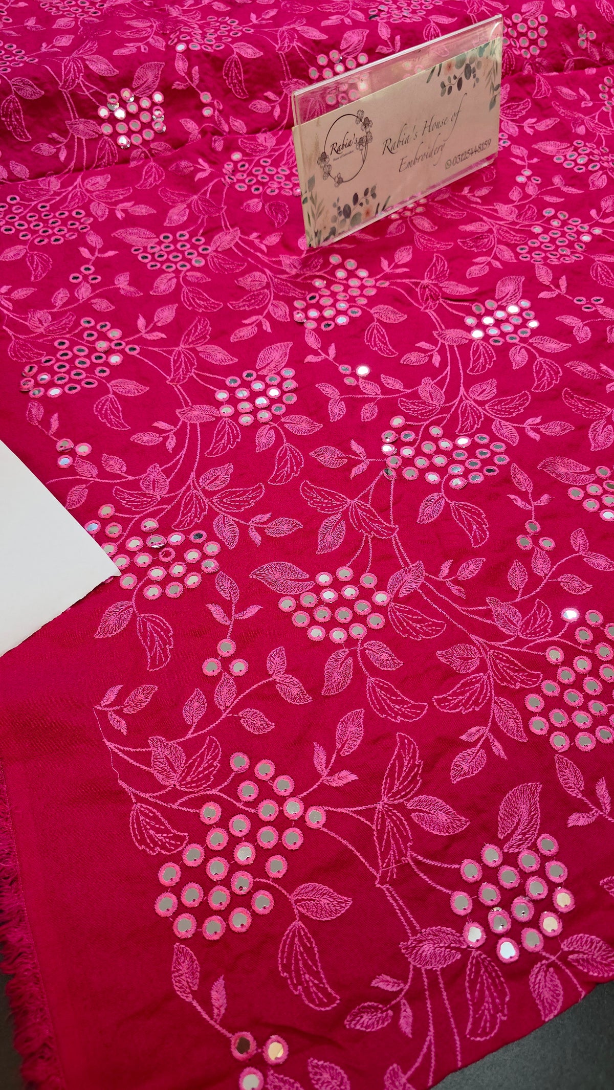 Winter kerandi 3pc allover embroidered with chiffon duppatta