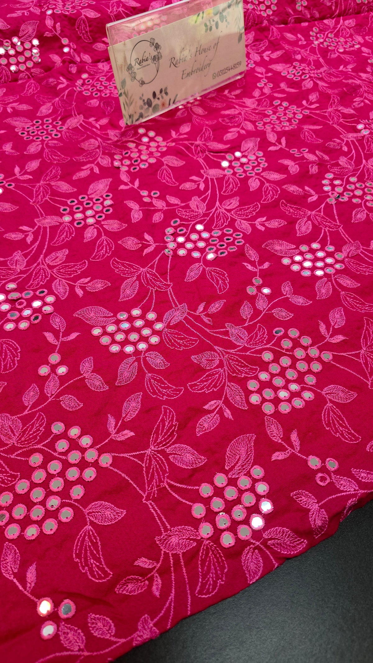 Winter kerandi 3pc allover embroidered with chiffon duppatta