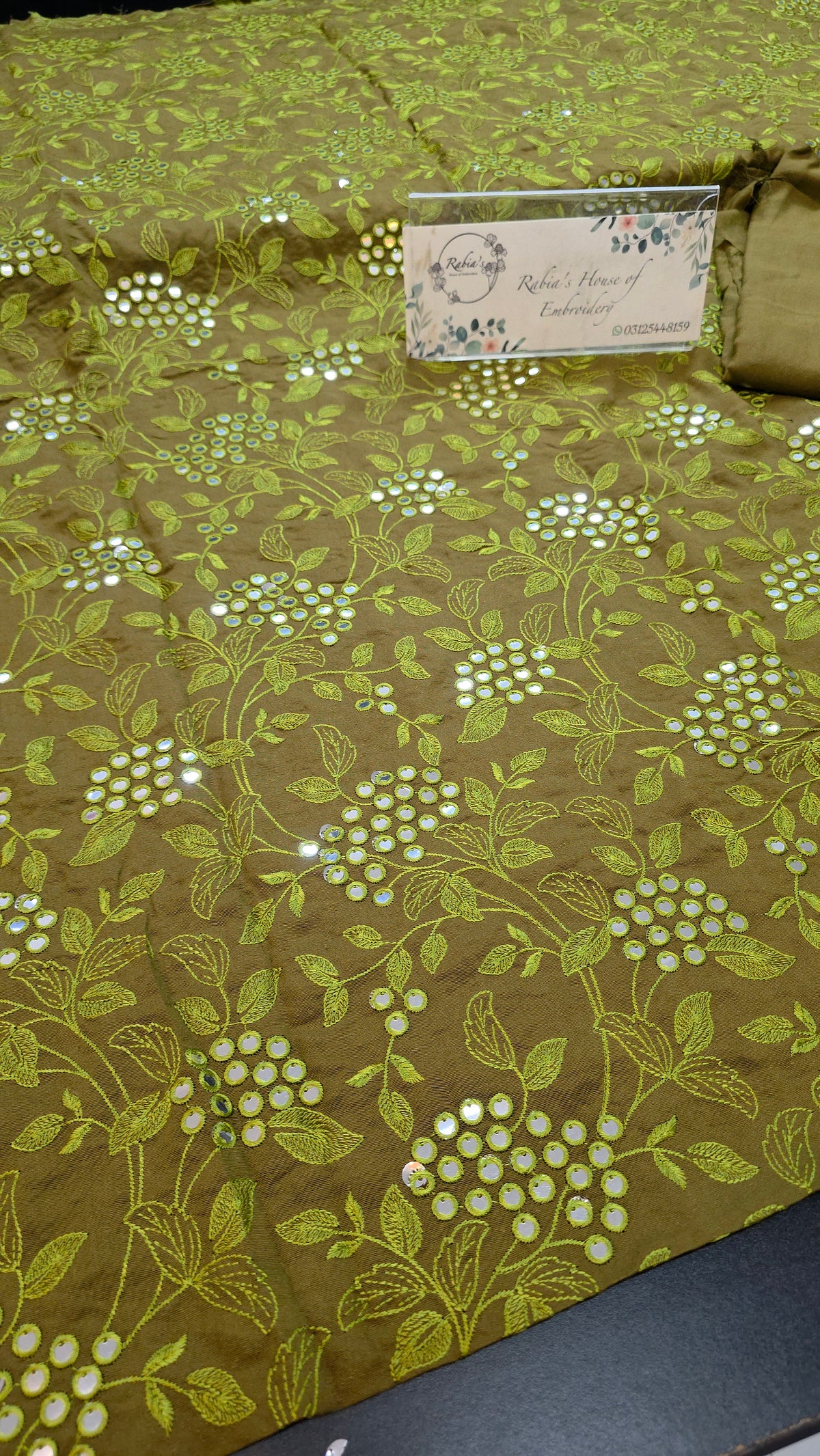 Winter kerandi 3pc allover embroidered with chiffon duppatta