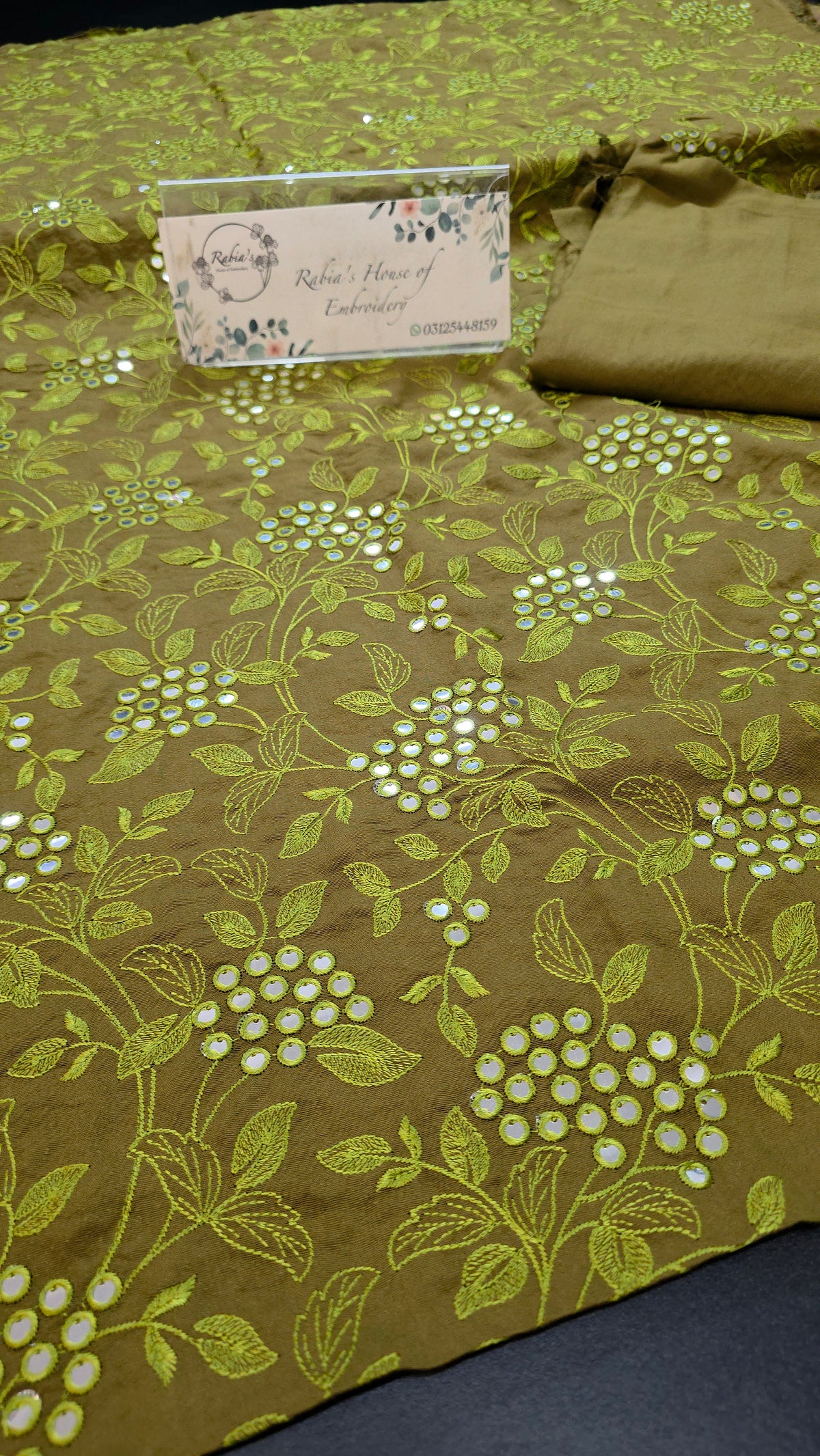 Winter kerandi 3pc allover embroidered with chiffon duppatta