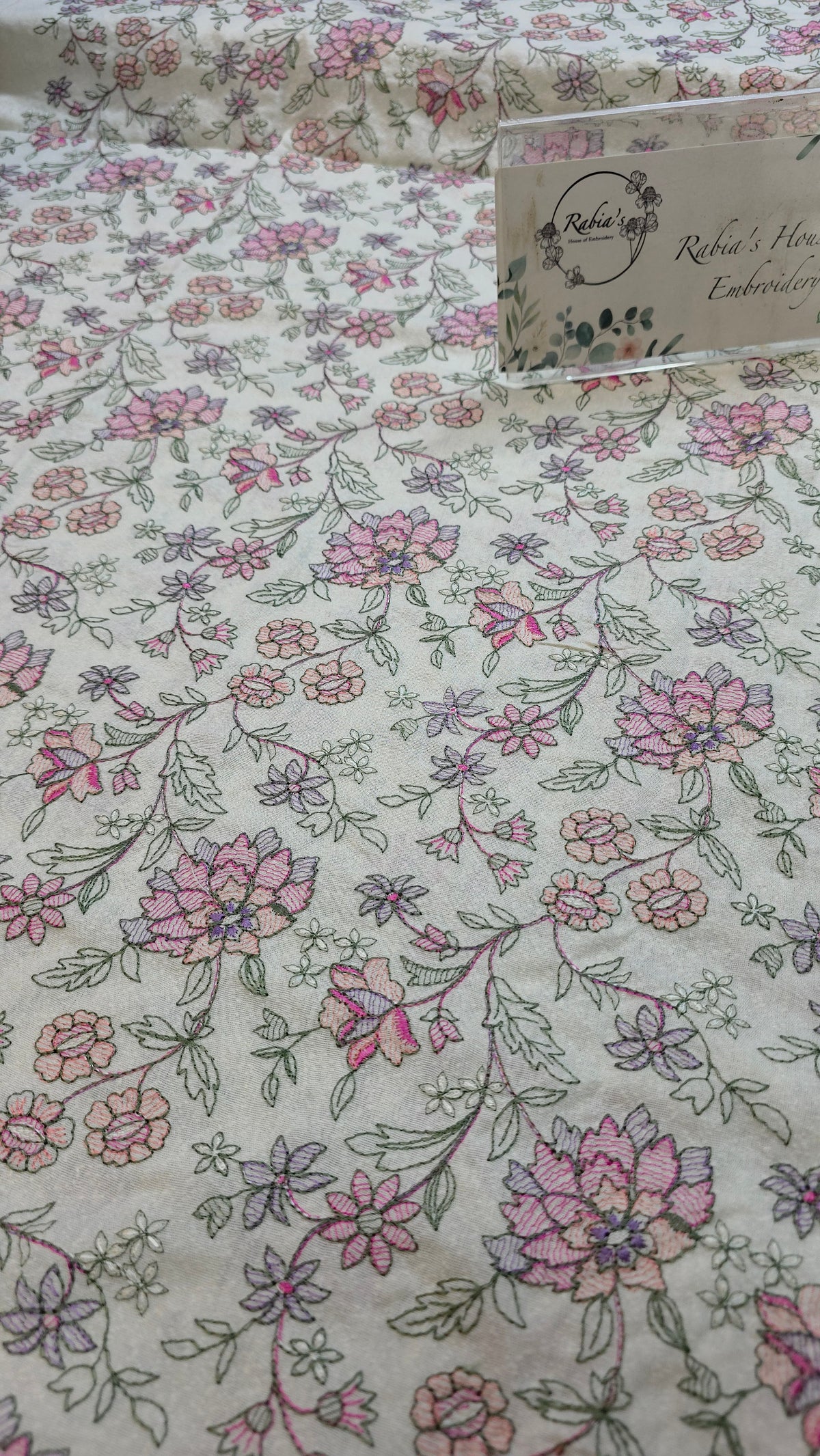 Winter kerandi 3pc allover embroidered with chiffon duppatta