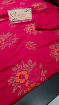 Winter kerandi 3pc with chiffon duppatta (MEHROON)
