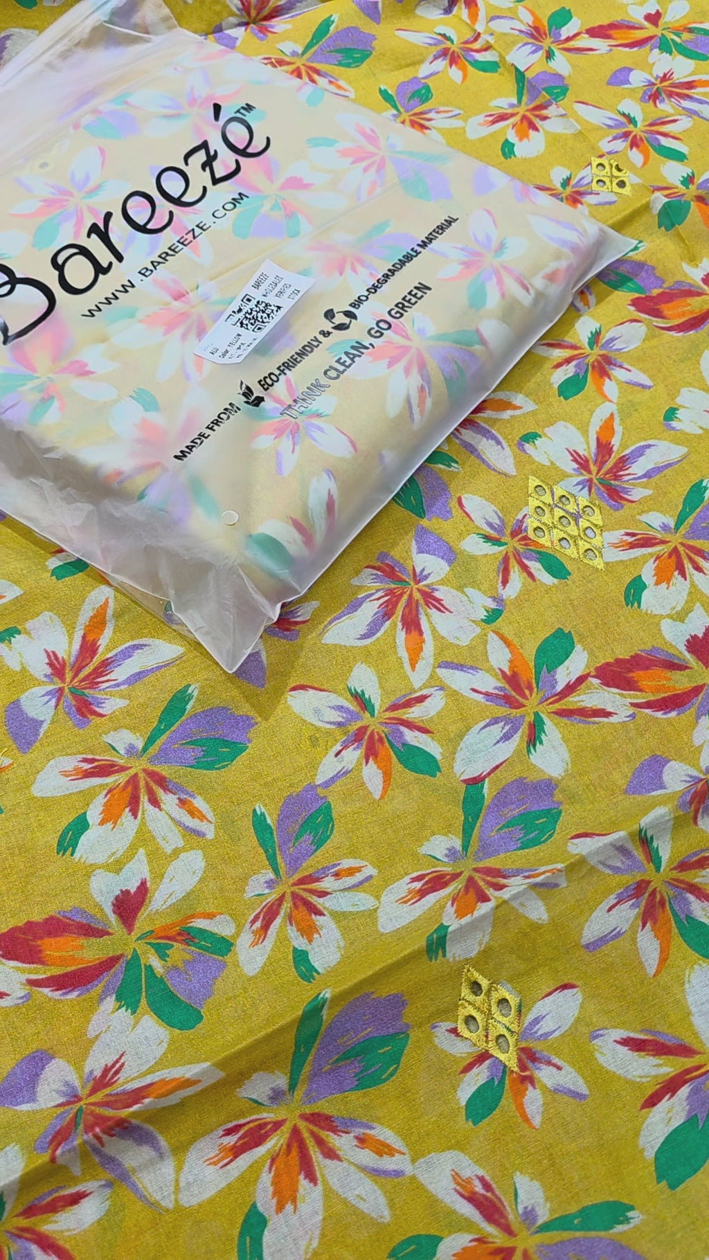 Bareeze lawn 3pc printed plus embroidery